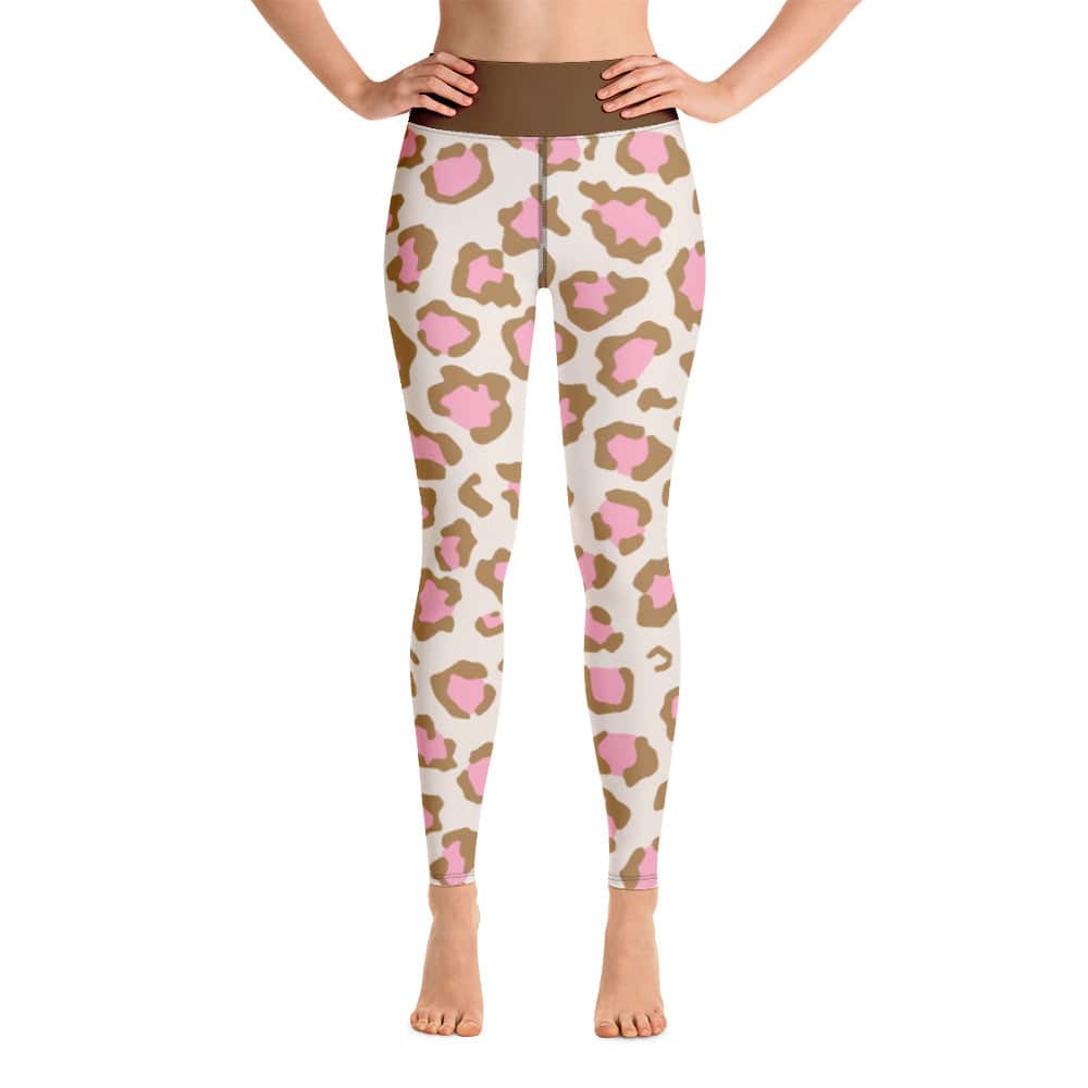 Yoga Leggings/Leopard Brown Pink - Enet Images