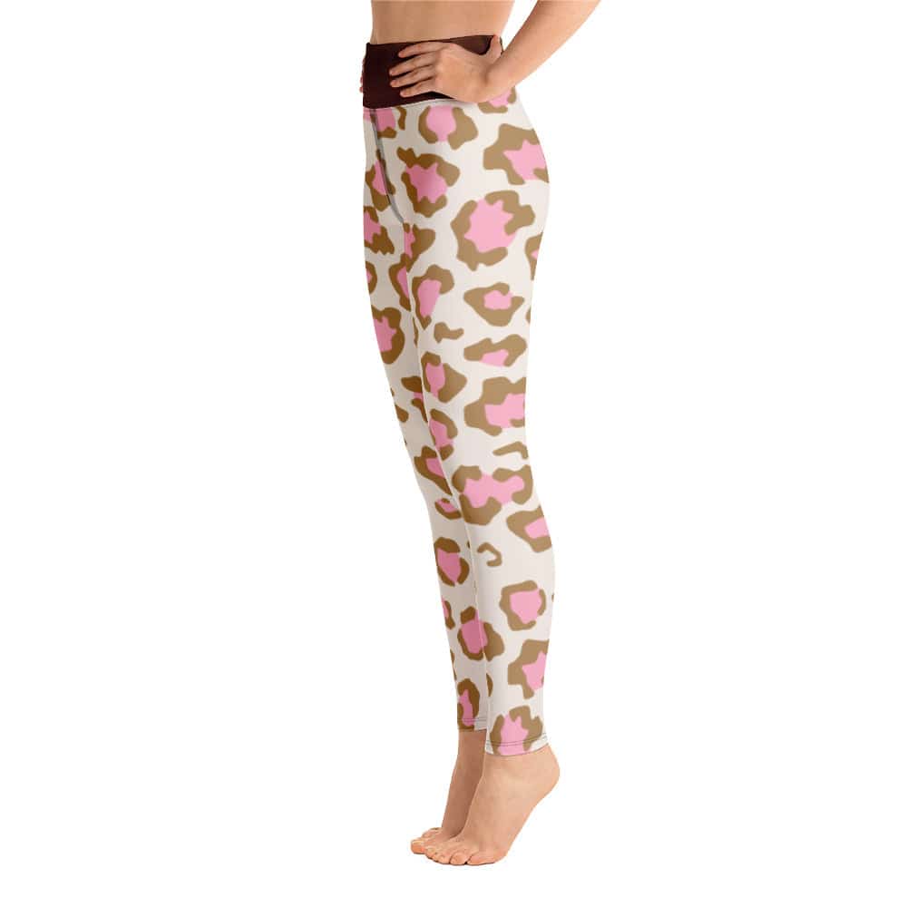 Yoga Leggings/Leopard Brown Pink - Enet Images