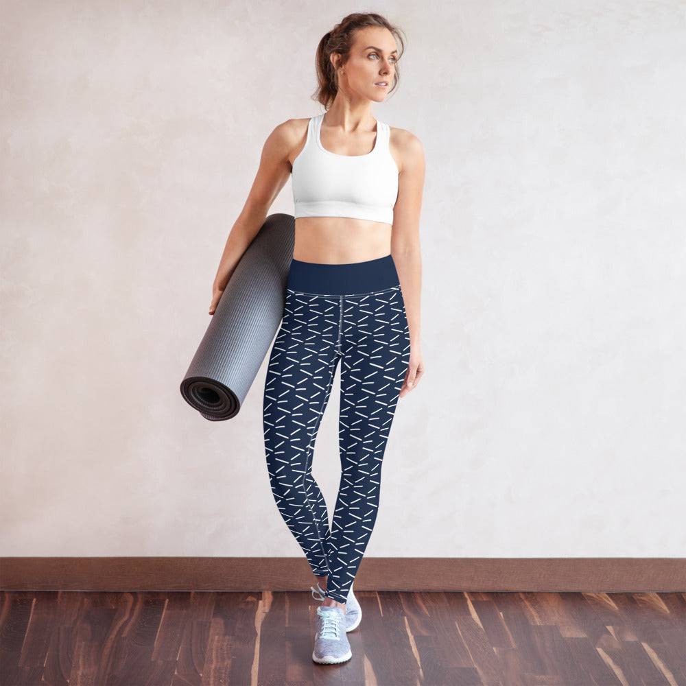 Yoga Leggings/Navy Geometric - Enet Images