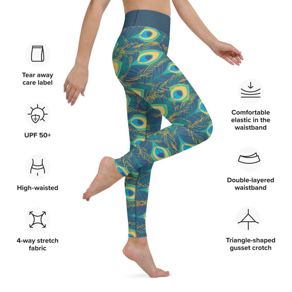 Yoga Leggings/Peacock Blue - Enet Images