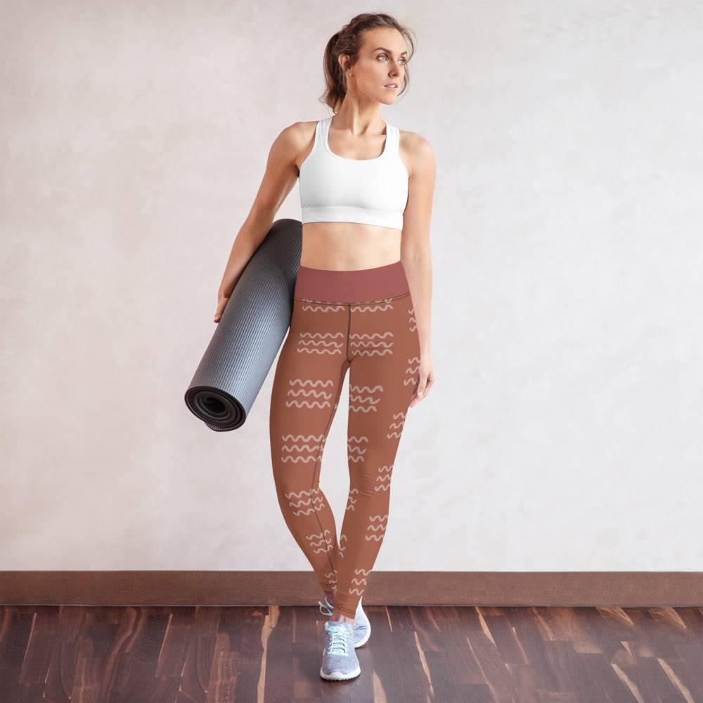 Yoga Leggings/Waves Pattern - Enet Images