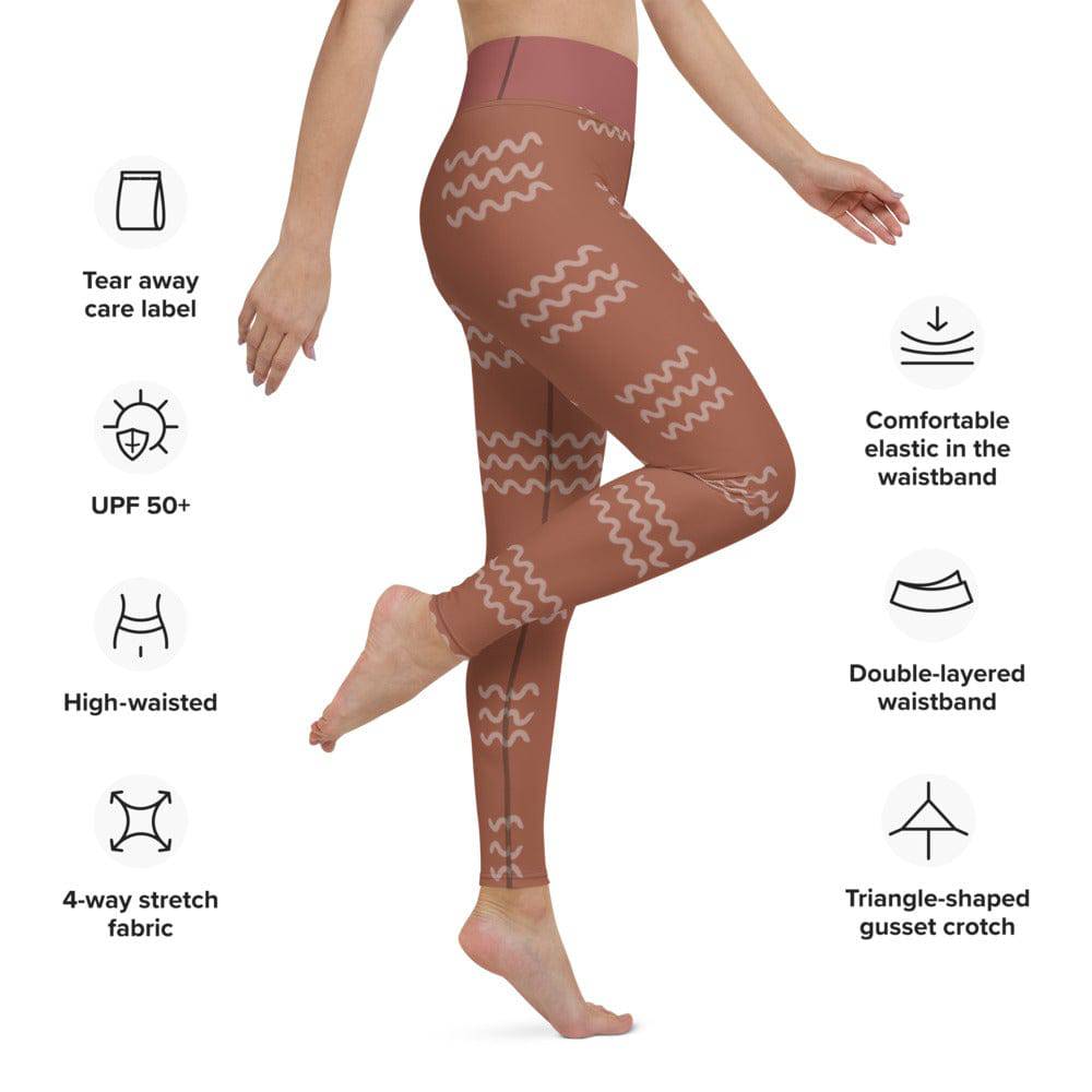 Yoga Leggings/Waves Pattern - Enet Images