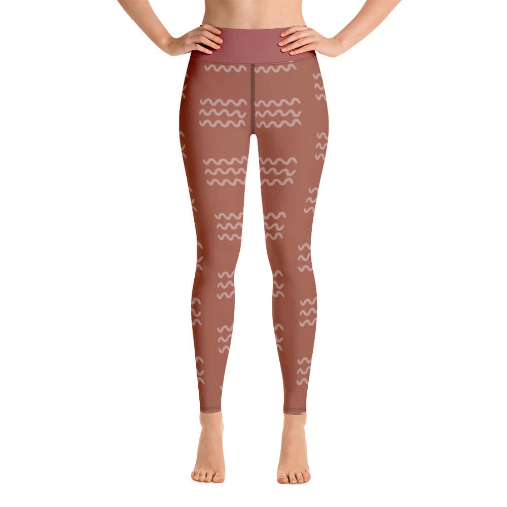 Yoga Leggings/Waves Pattern - Enet Images