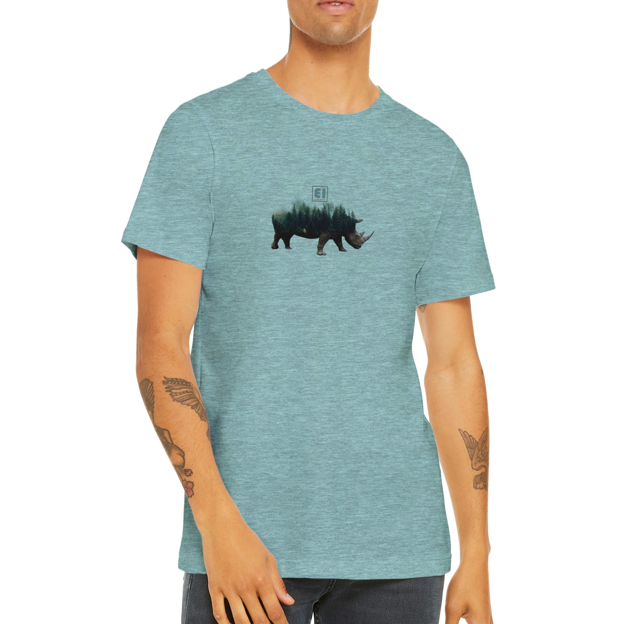 Budget Unisex Crewneck T-shirt/Rhino-Nature - Enet Images