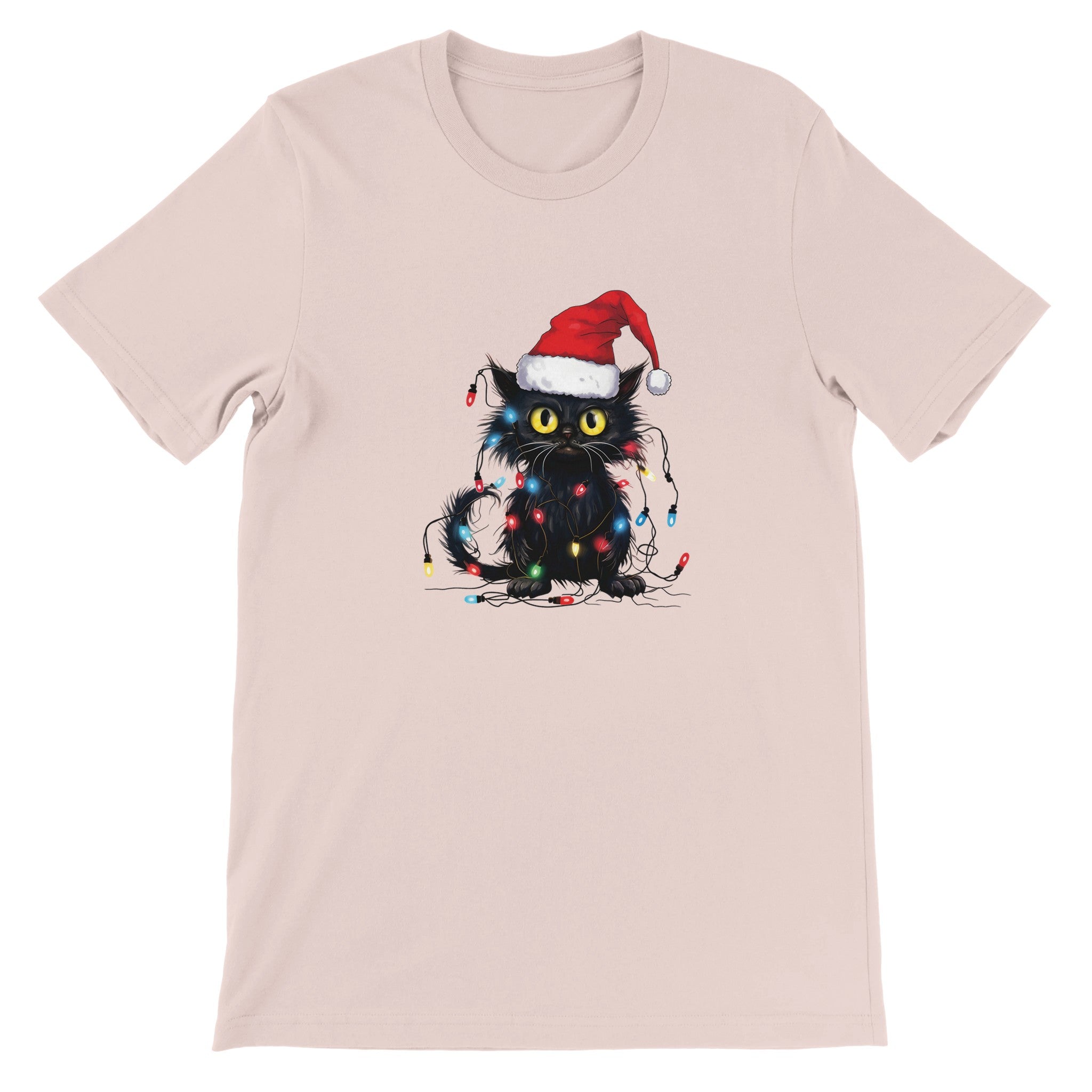 Budget Unisex Crewneck T-shirt/Cat-Fairylights - Enet Images