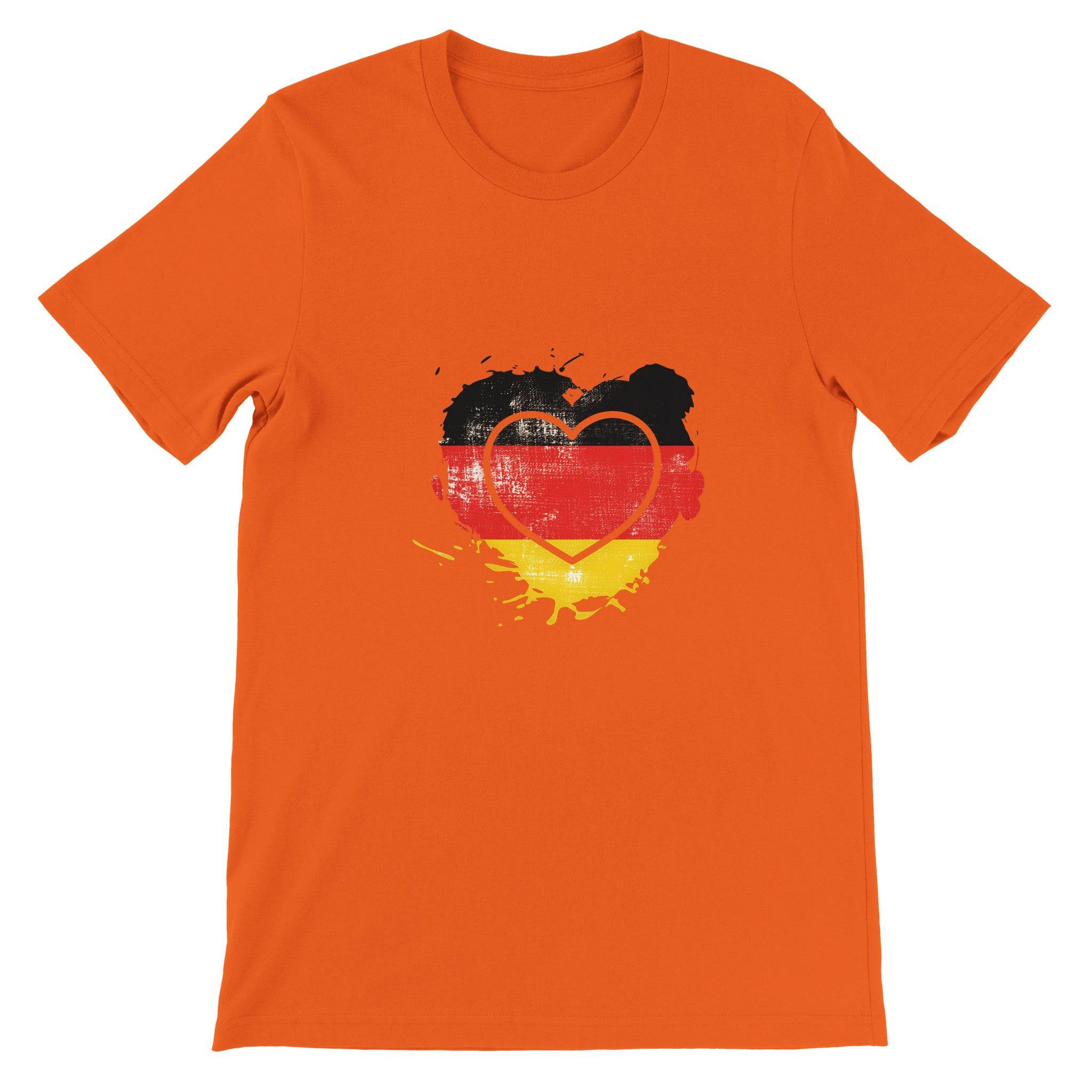 Budget Unisex Crewneck T-shirt/Heart-Vintage-Flag-Germany - Enet Images