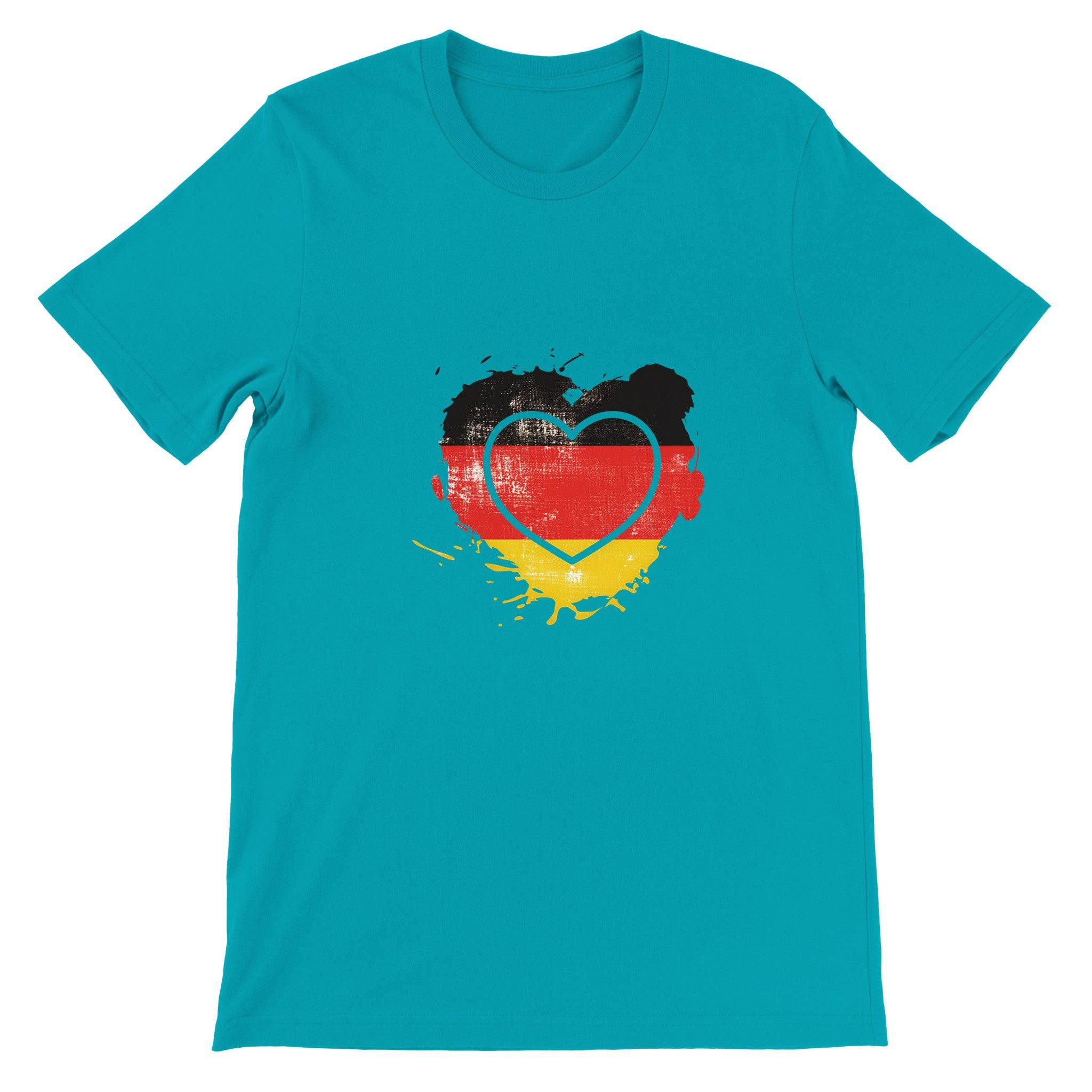 Budget Unisex Crewneck T-shirt/Heart-Vintage-Flag-Germany - Enet Images