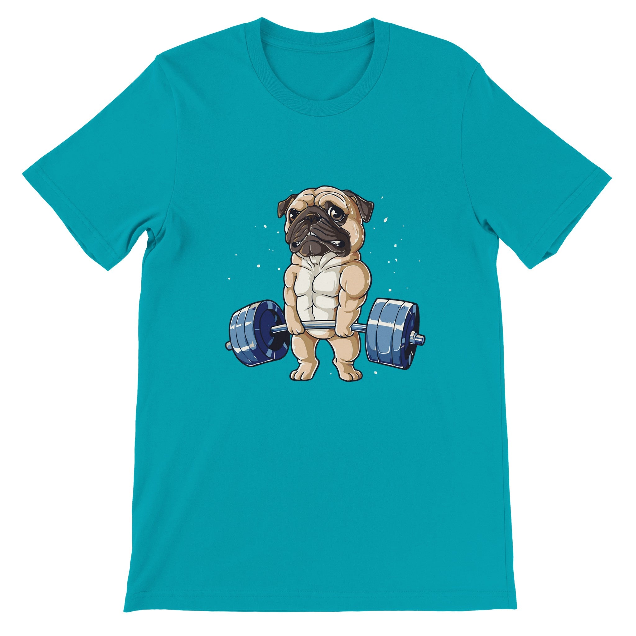 Budget Unisex Crewneck T-shirt/Pug-Weightlifting - Enet Images