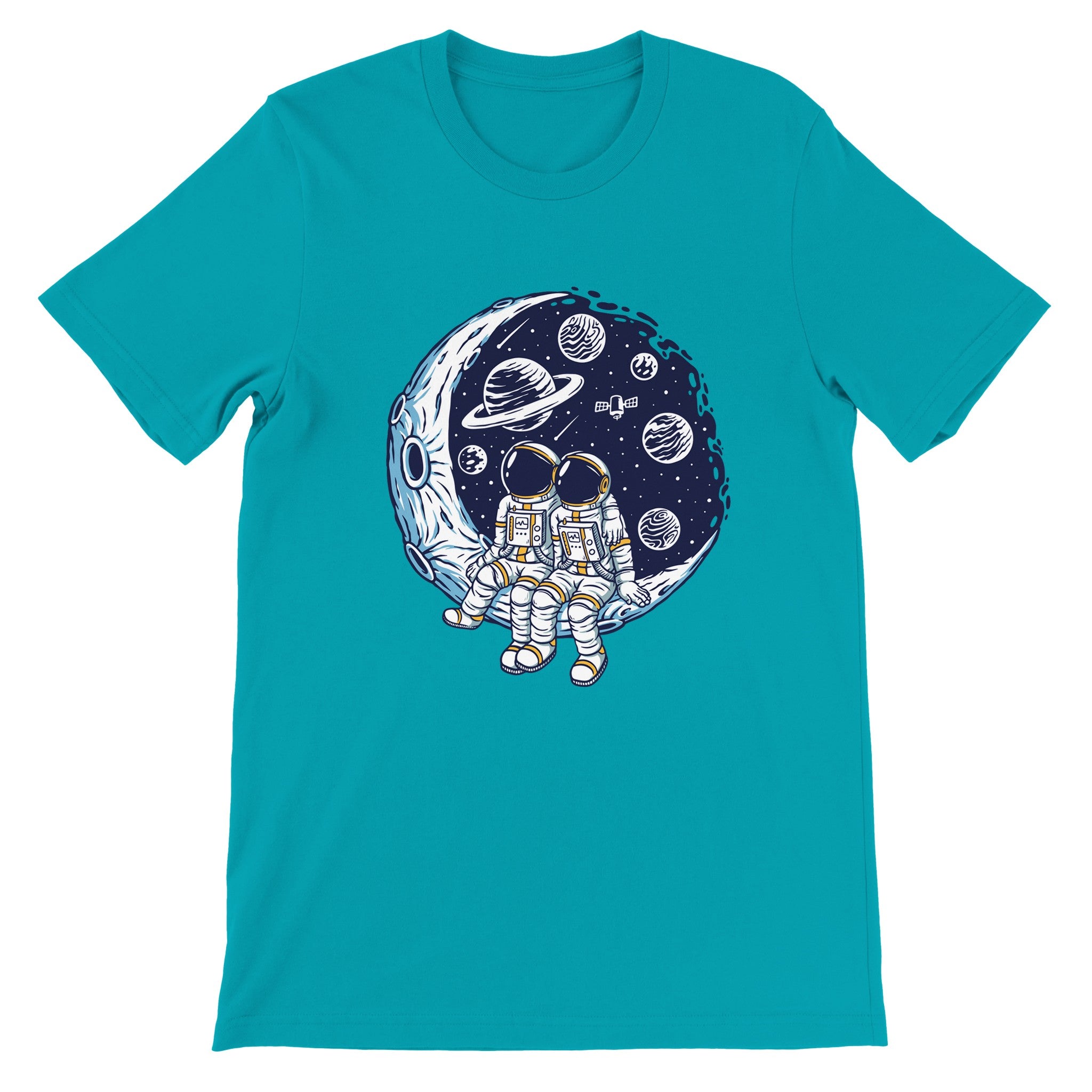 Premium Unisex Crewneck T-shirt/Astronaut-Romantic - Enet Images
