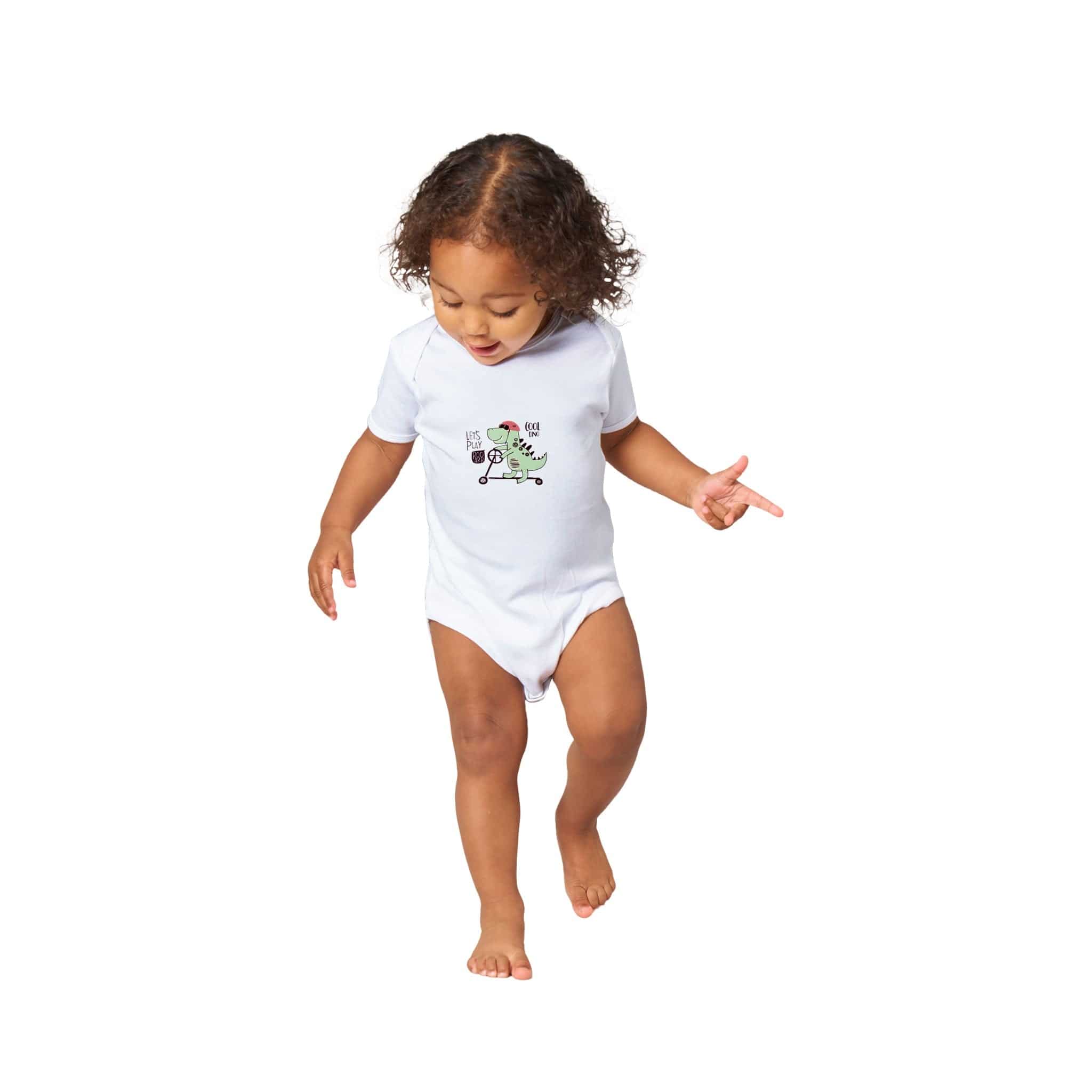 Organic cotton baby bodysuit/Cool-Dino - Classic - Enet Images
