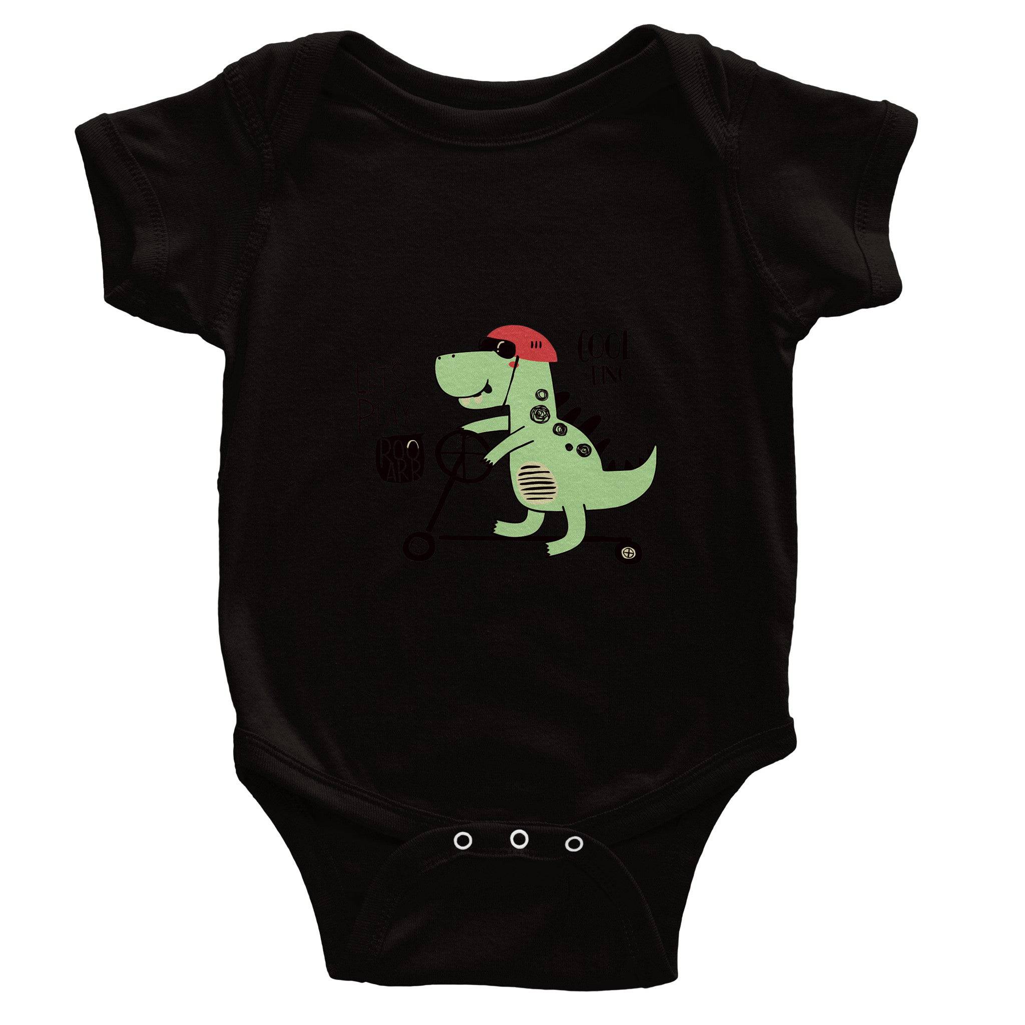 Organic cotton baby bodysuit/Cool-Dino - Classic - Enet Images
