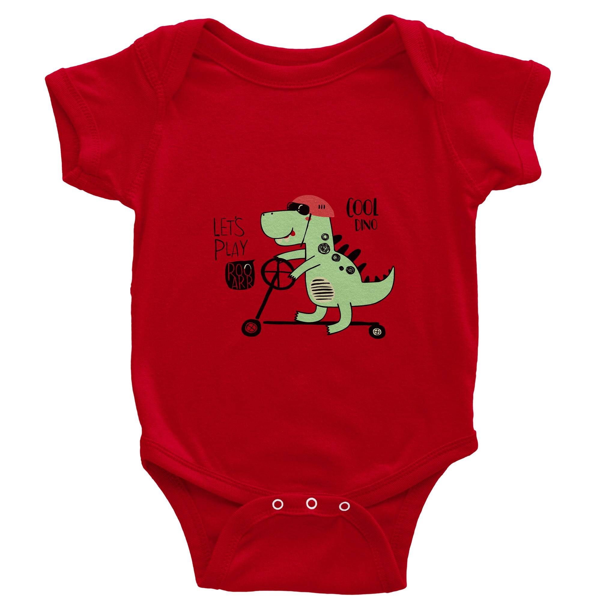 Organic cotton baby bodysuit/Cool-Dino - Classic - Enet Images