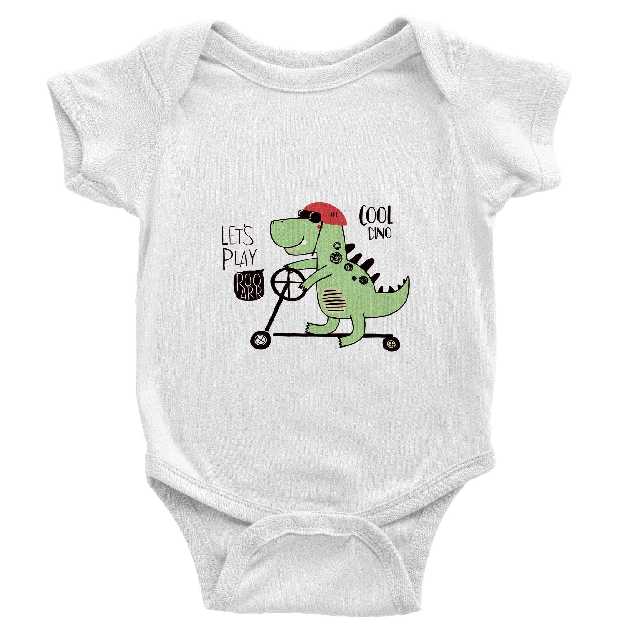 Organic cotton baby bodysuit/Cool-Dino - Classic - Enet Images