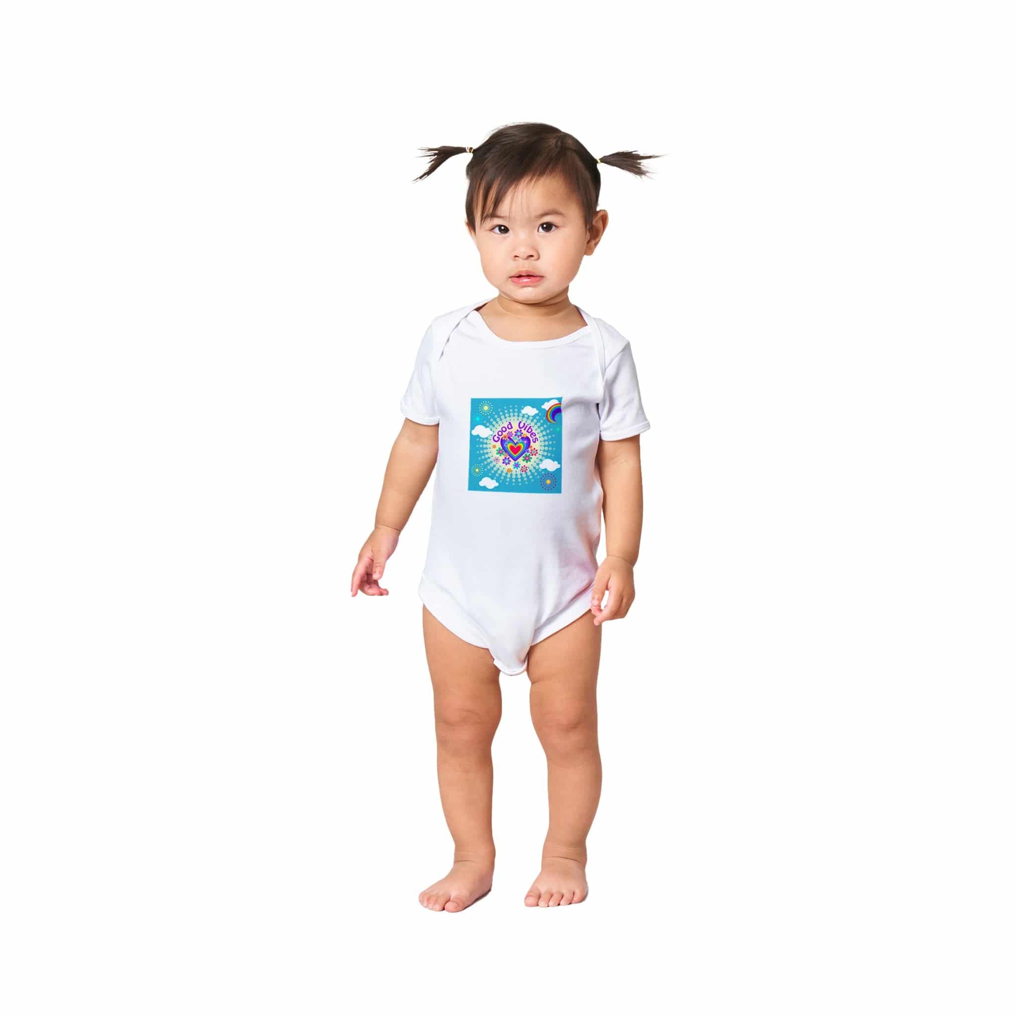 Organic cotton baby bodysuit/Good-Vibes-Only - Classic - Enet Images