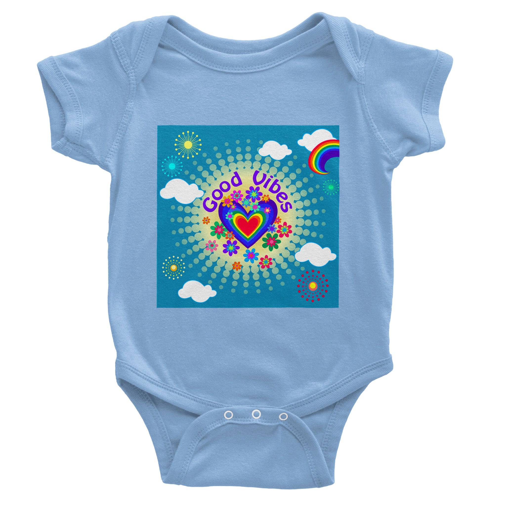Organic cotton baby bodysuit/Good-Vibes-Only - Classic - Enet Images