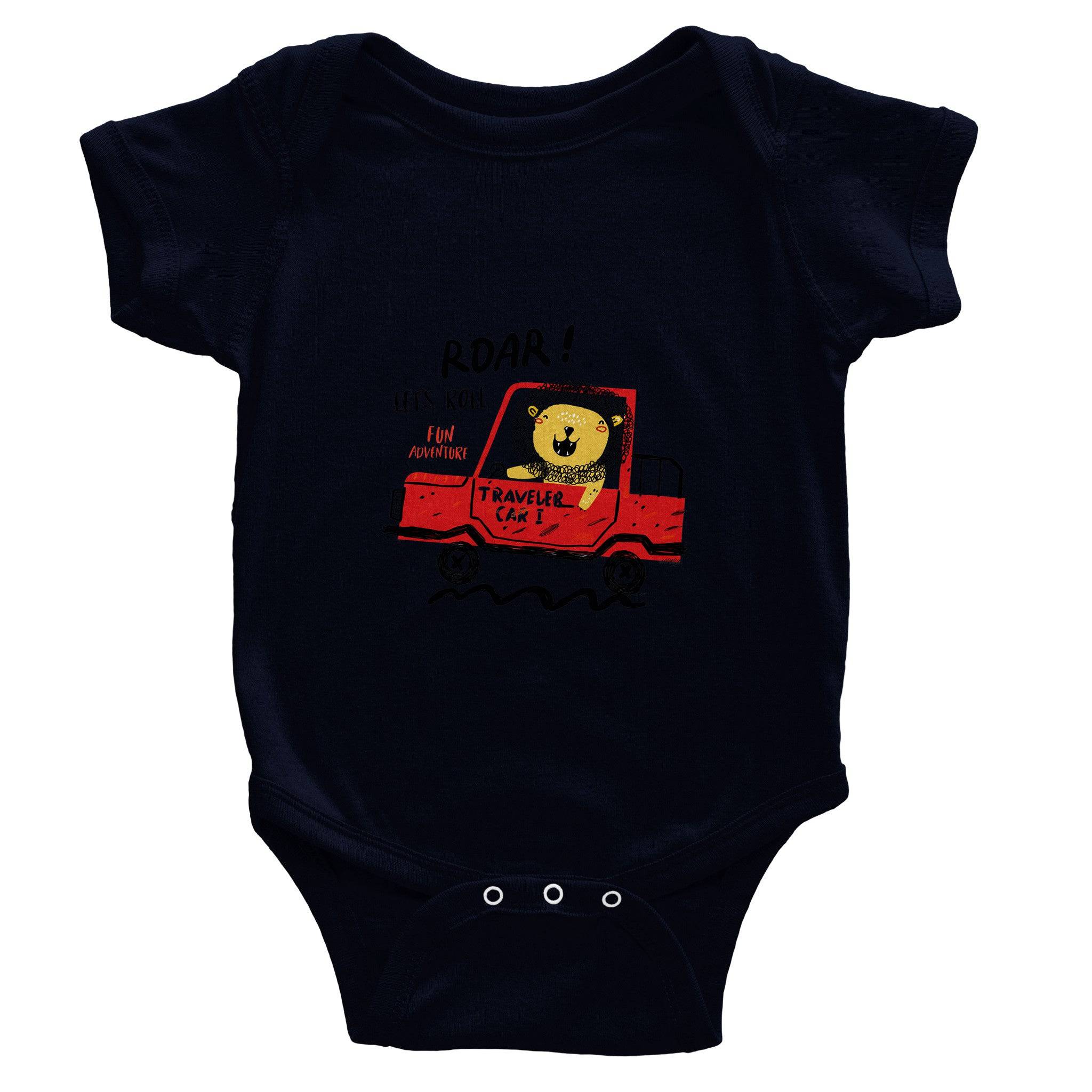 Organic cotton baby bodysuit/Lion-Driver - Classic - Enet Images