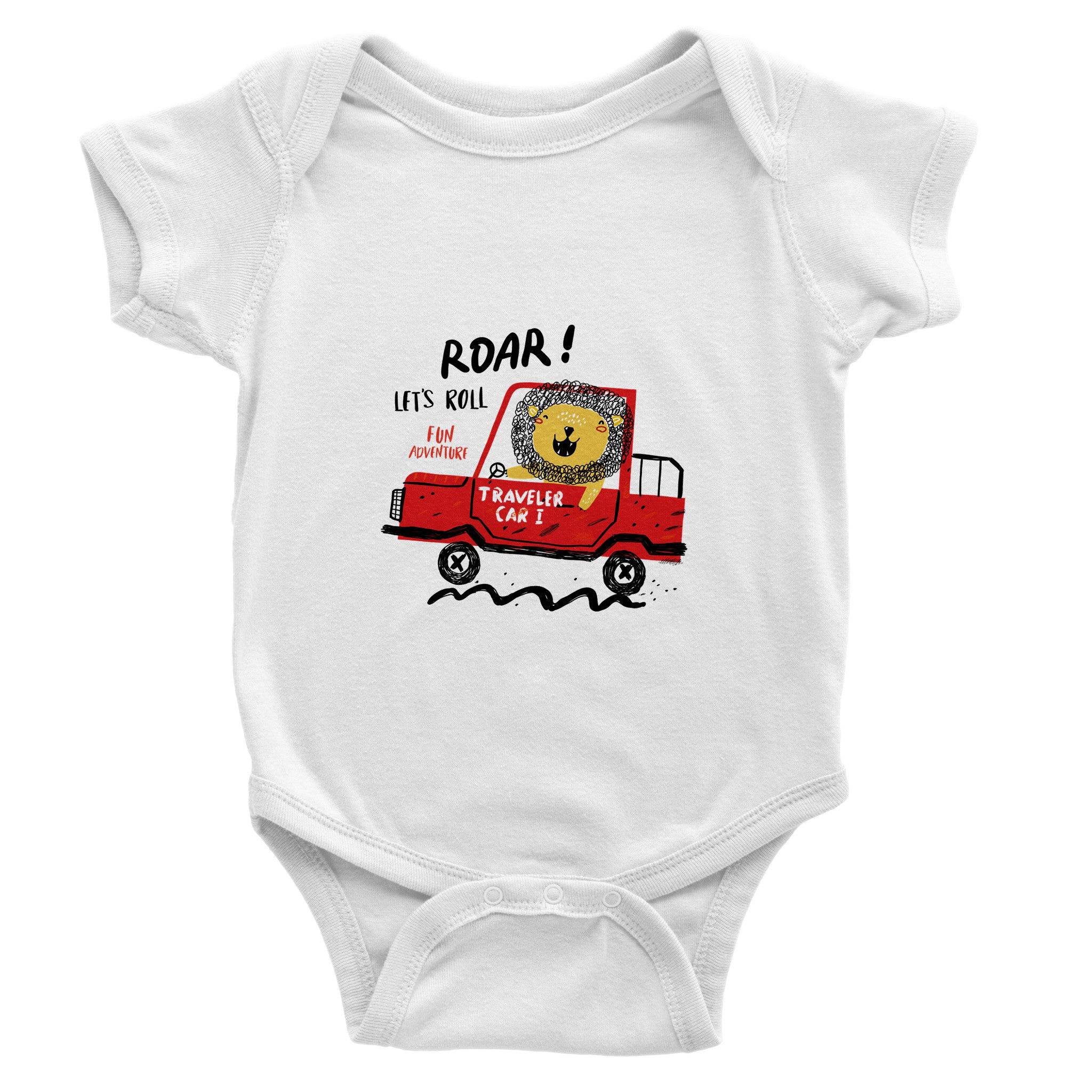 Organic cotton baby bodysuit/Lion-Driver - Classic - Enet Images