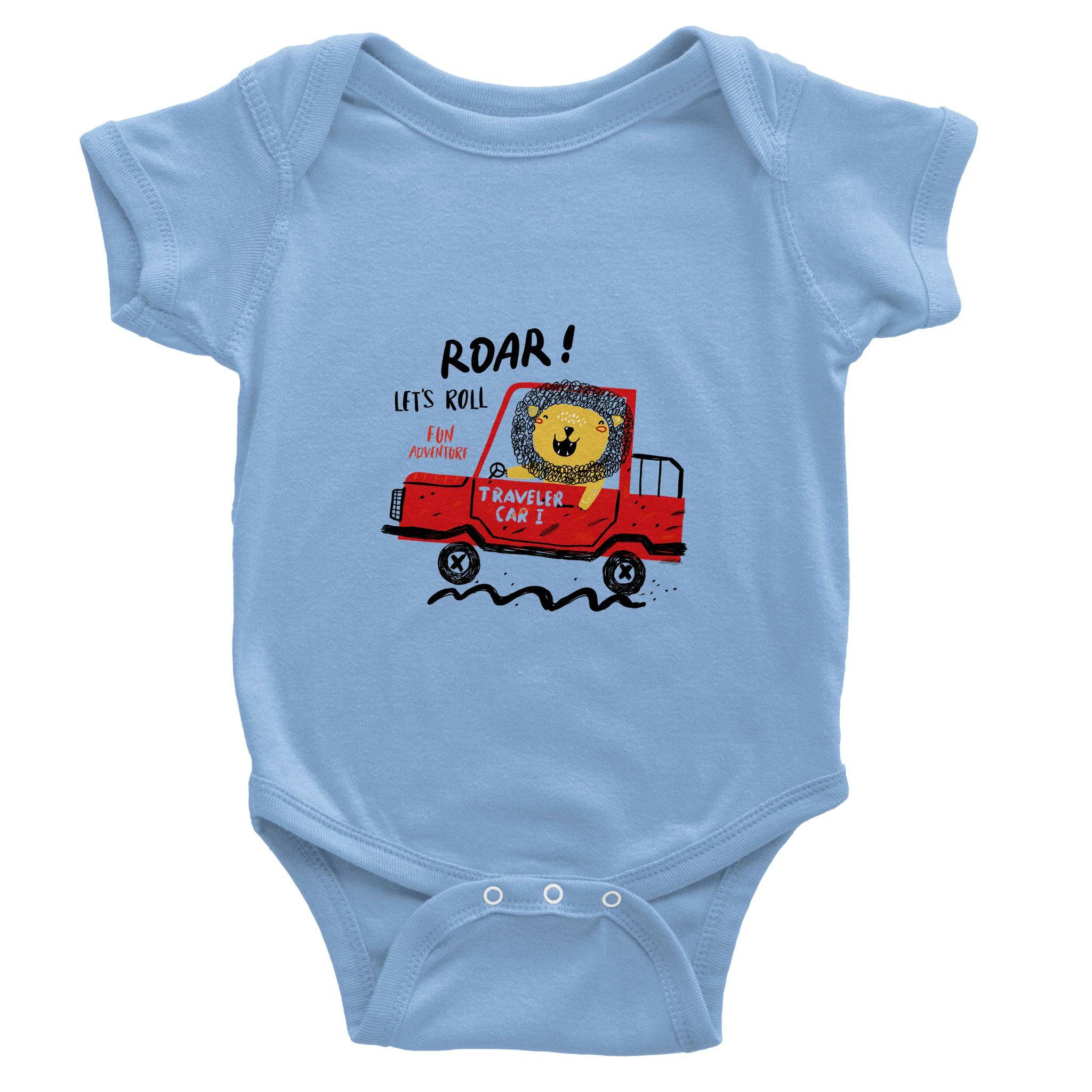 Organic cotton baby bodysuit/Lion-Driver - Classic - Enet Images