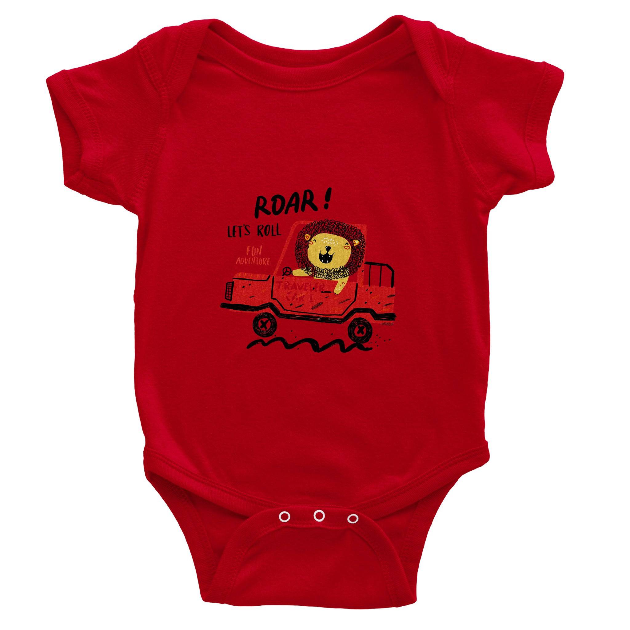 Organic cotton baby bodysuit/Lion-Driver - Classic - Enet Images