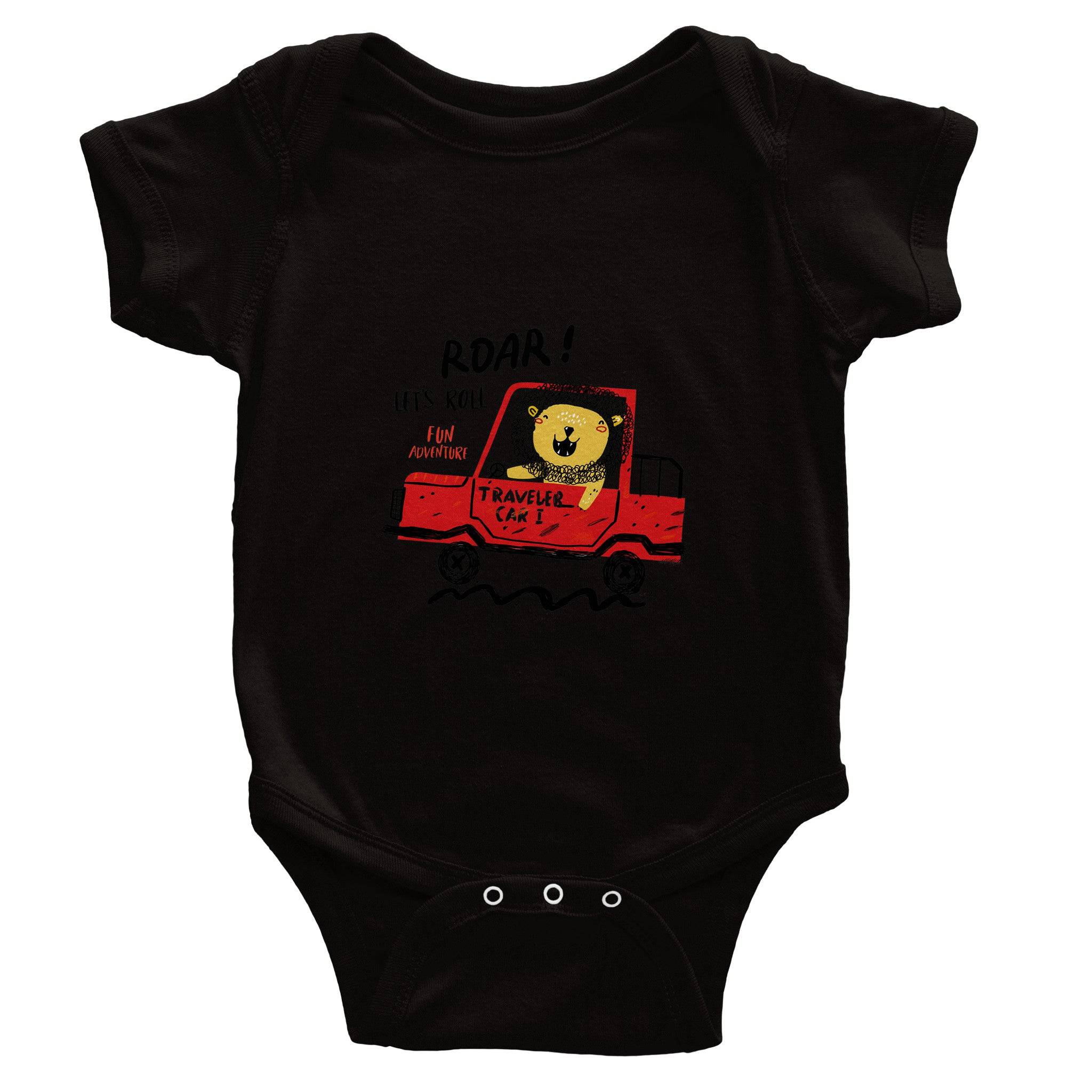 Organic cotton baby bodysuit/Lion-Driver - Classic - Enet Images