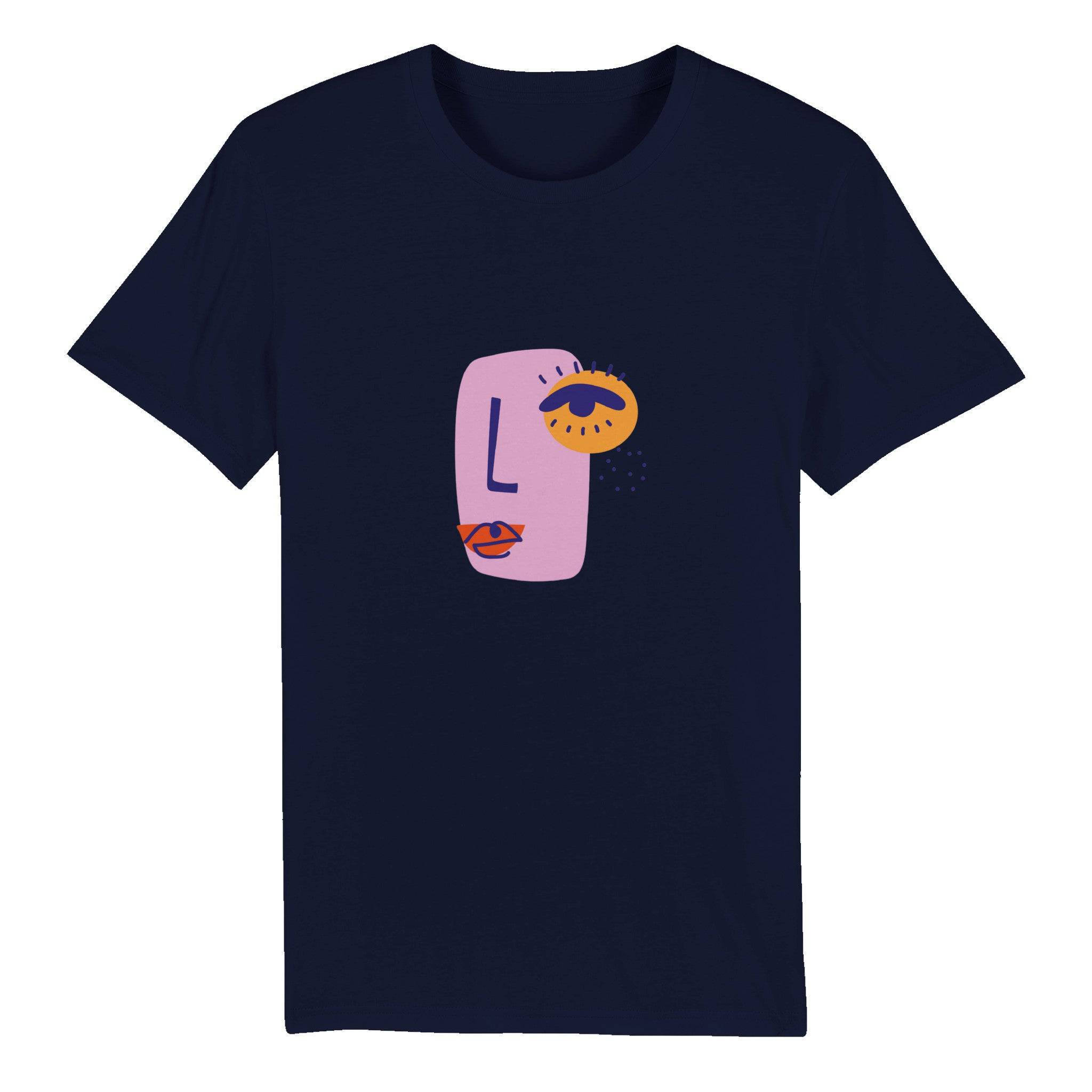 100% Organic Unisex T-shirt/Abstract-Face - Enet Images