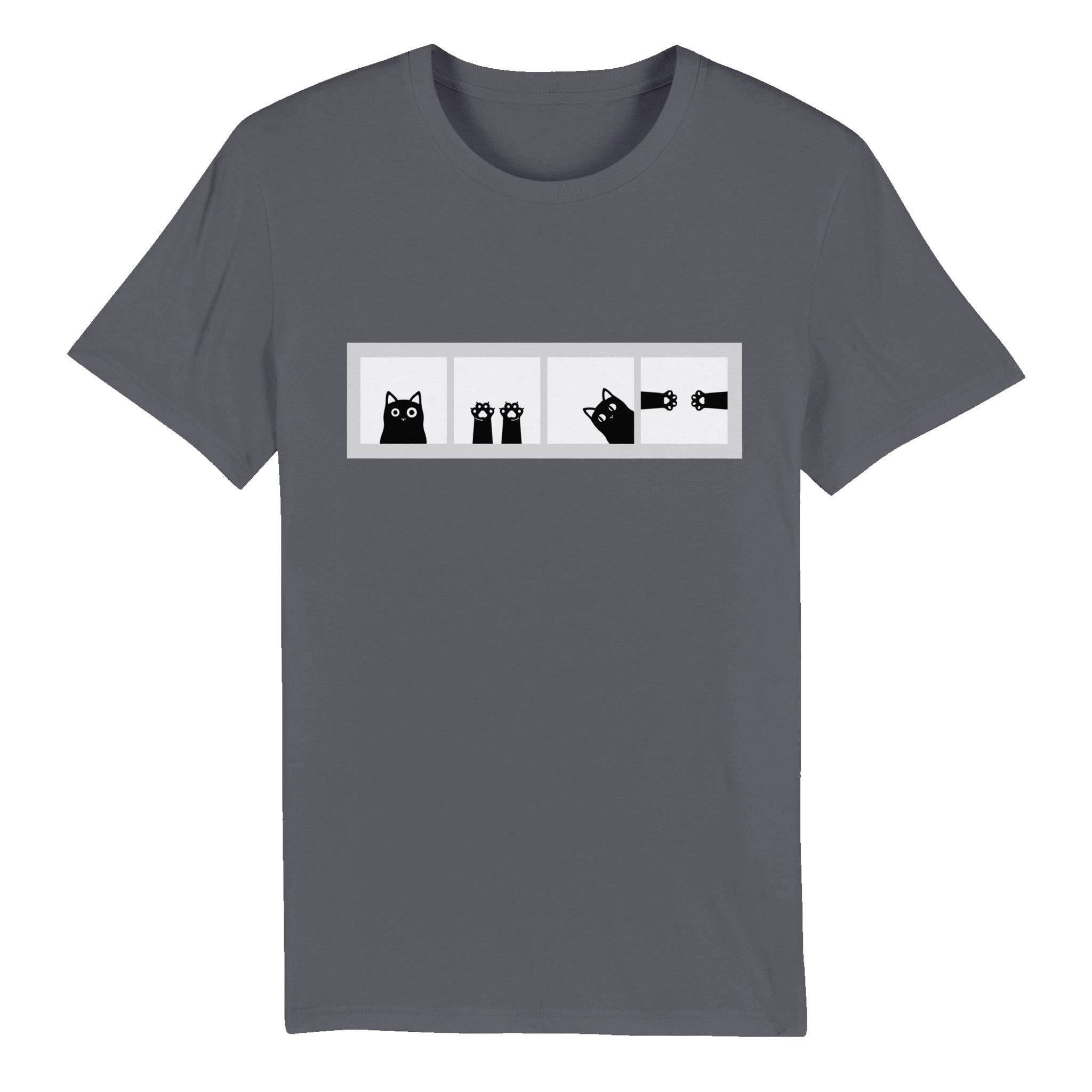 100% Organic Unisex T-shirt/Cat-Windows - Enet Images