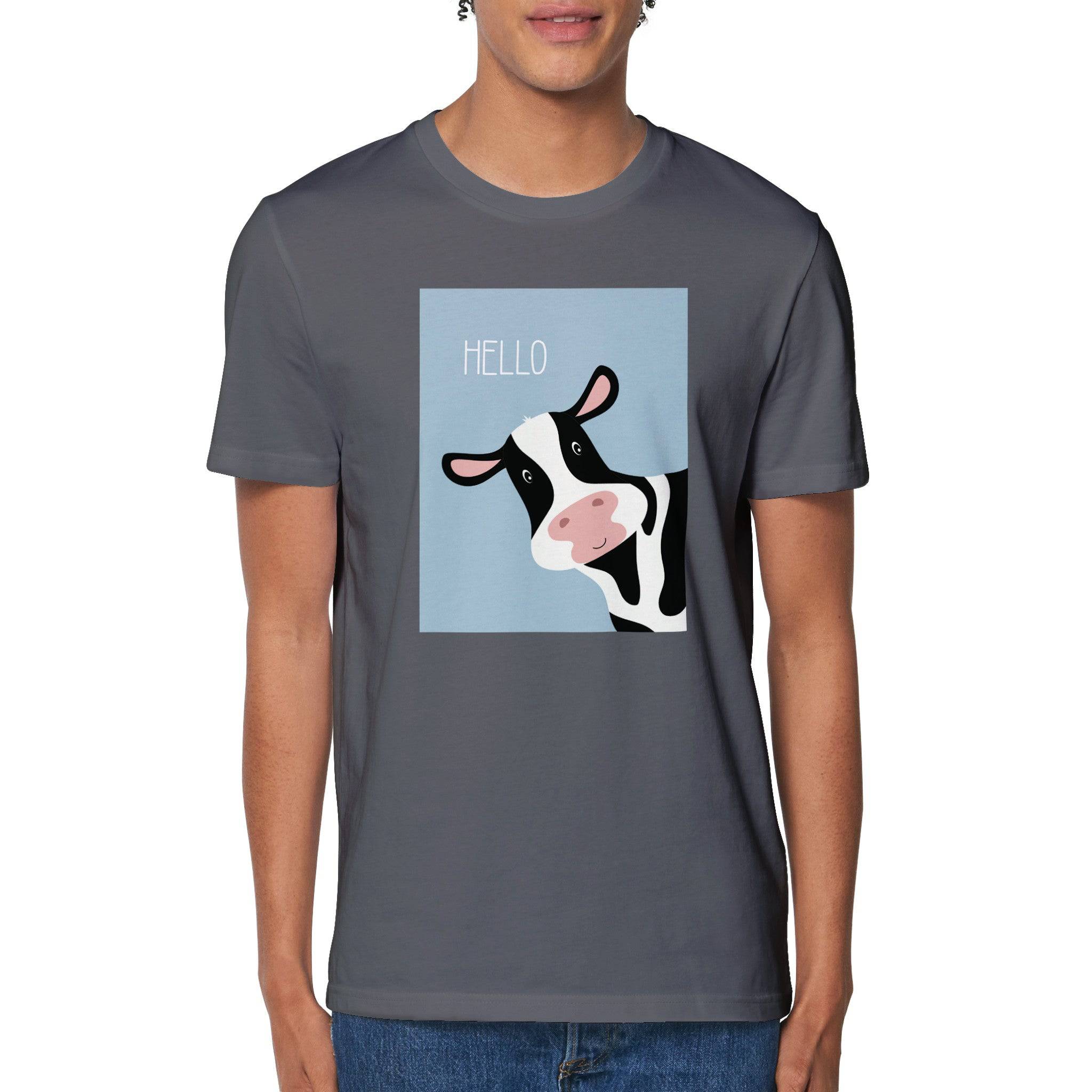 100% Organic Unisex T-shirt/Cow-Hello - Enet Images