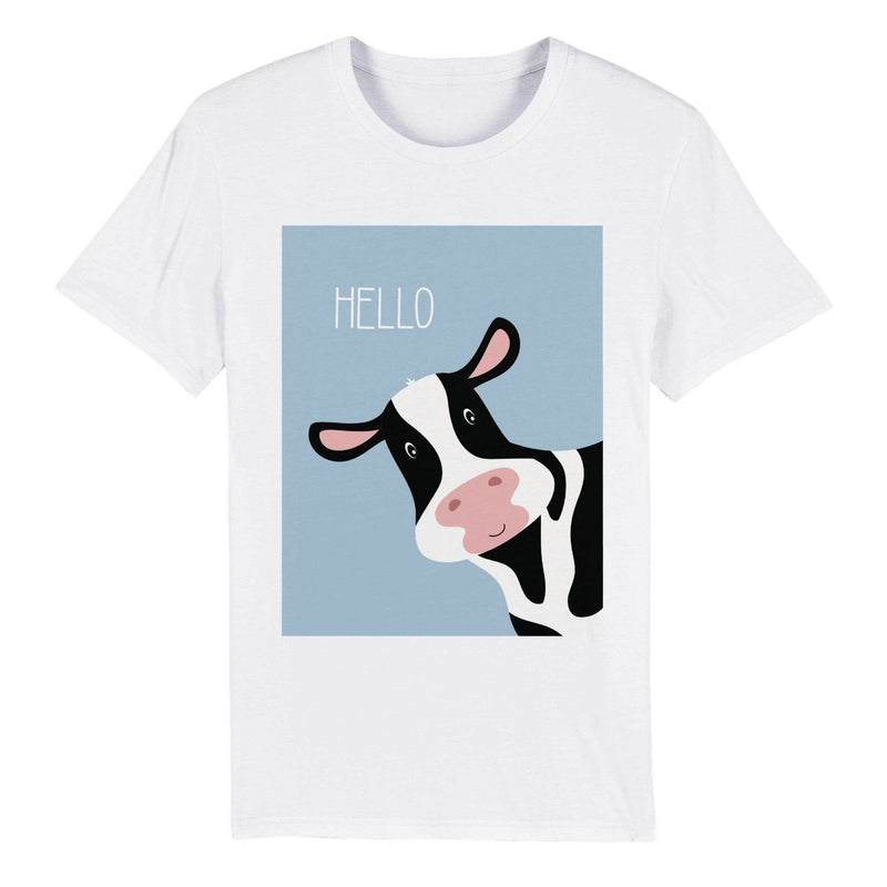 100% Organic Unisex T-shirt/Cow-Hello - Enet Images