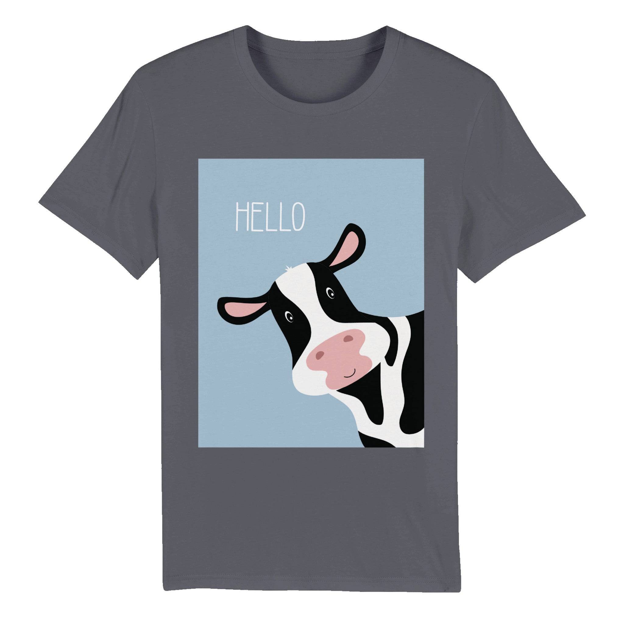 100% Organic Unisex T-shirt/Cow-Hello - Enet Images
