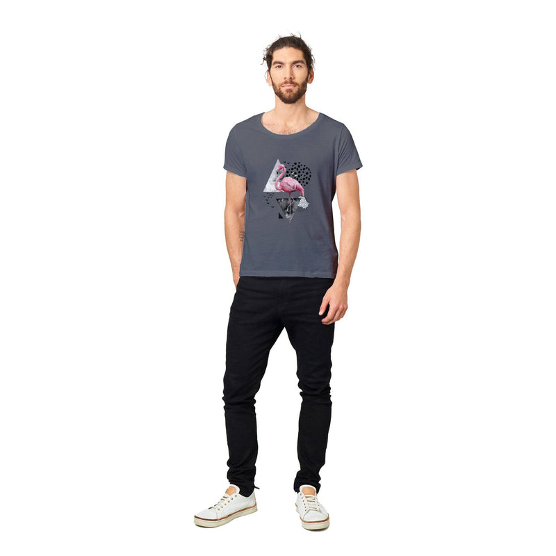 100% Organic Unisex T-shirt-Flamingo-Abstract - Enet Images