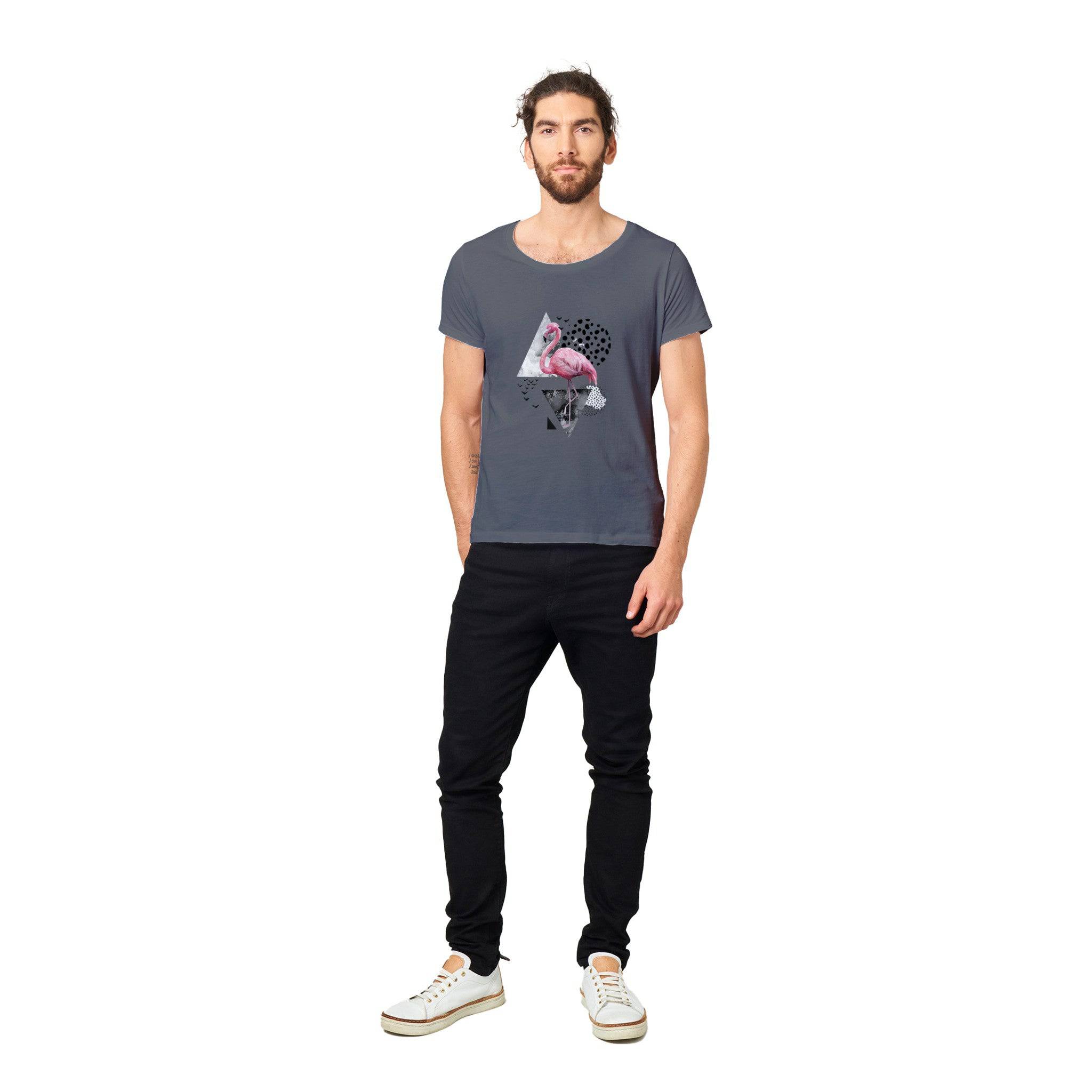 100% Organic Unisex T-shirt-Flamingo-Abstract - Enet Images