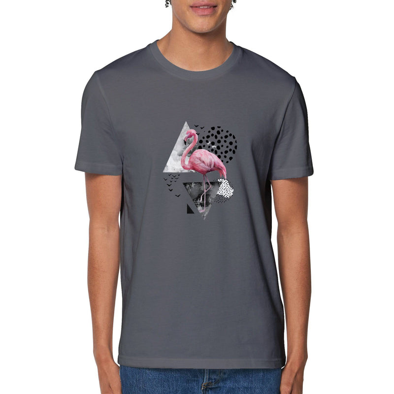 100% Organic Unisex T-shirt-Flamingo-Abstract - Enet Images