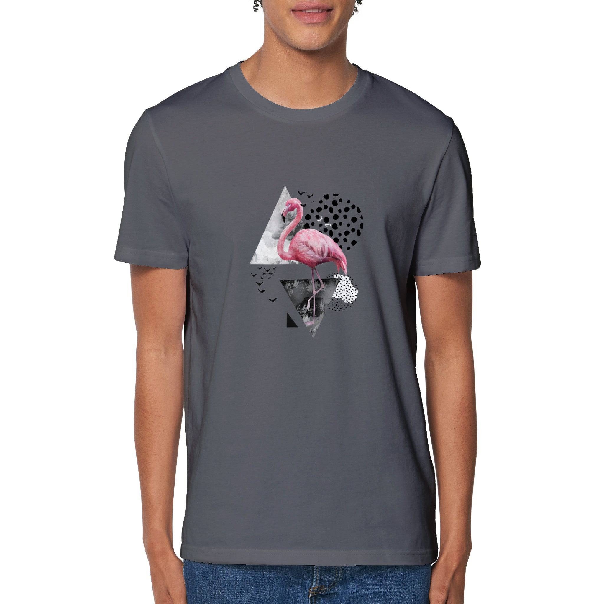 100% Organic Unisex T-shirt-Flamingo-Abstract - Enet Images