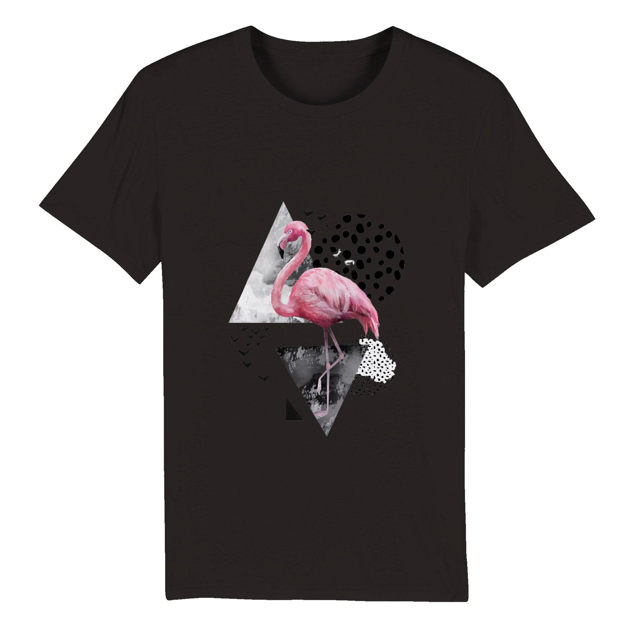 100% Organic Unisex T-shirt-Flamingo-Abstract - Enet Images