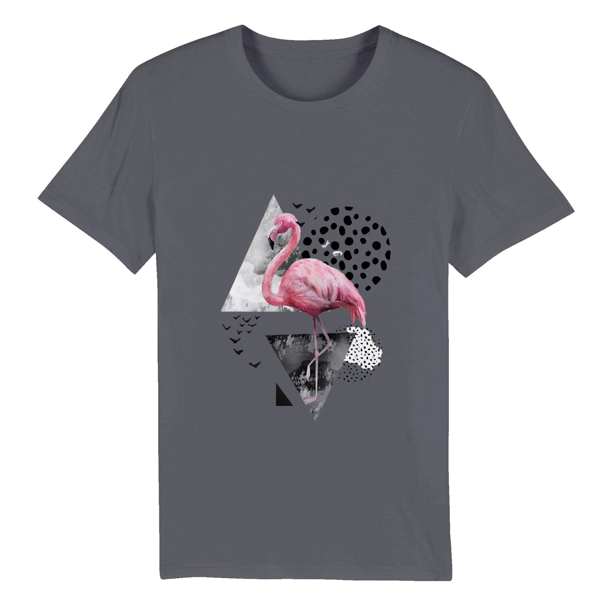 100% Organic Unisex T-shirt-Flamingo-Abstract - Enet Images