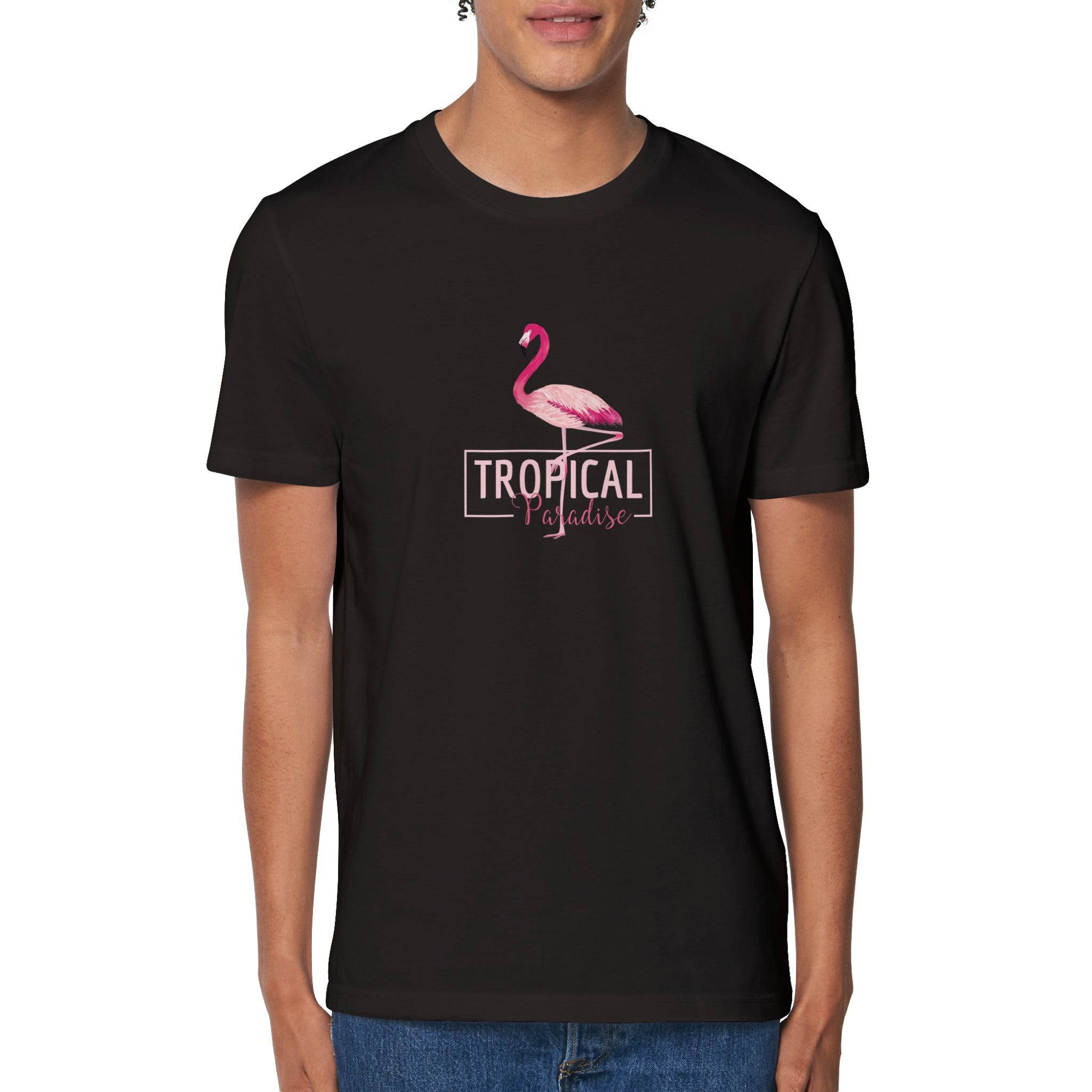 100% Organic Unisex T-shirt/Flamingo-Tropical-Paradise - Enet Images