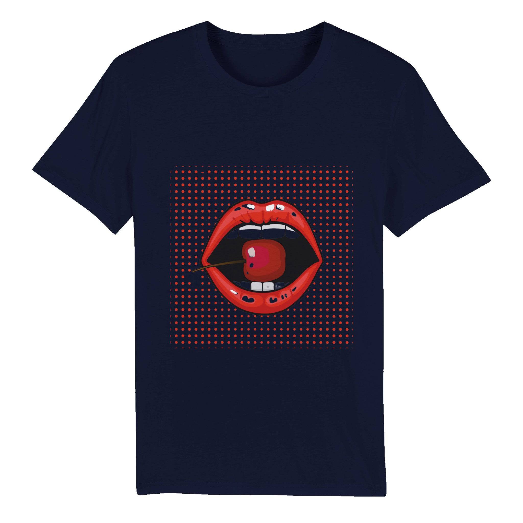 100% Organic Unisex T-shirt/Lips-Cherry - Enet Images