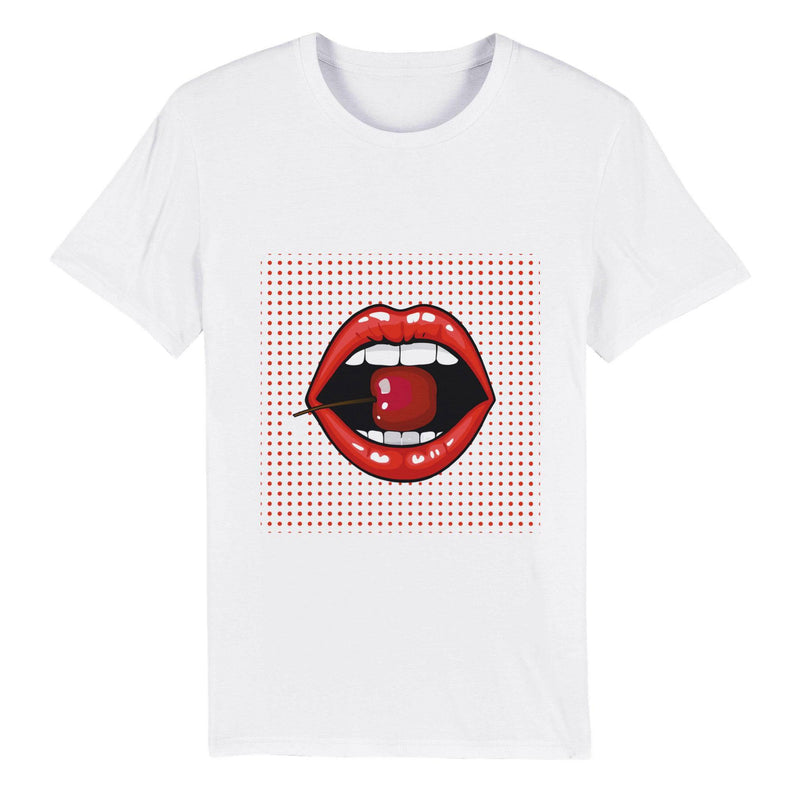 100% Organic Unisex T-shirt/Lips-Cherry - Enet Images