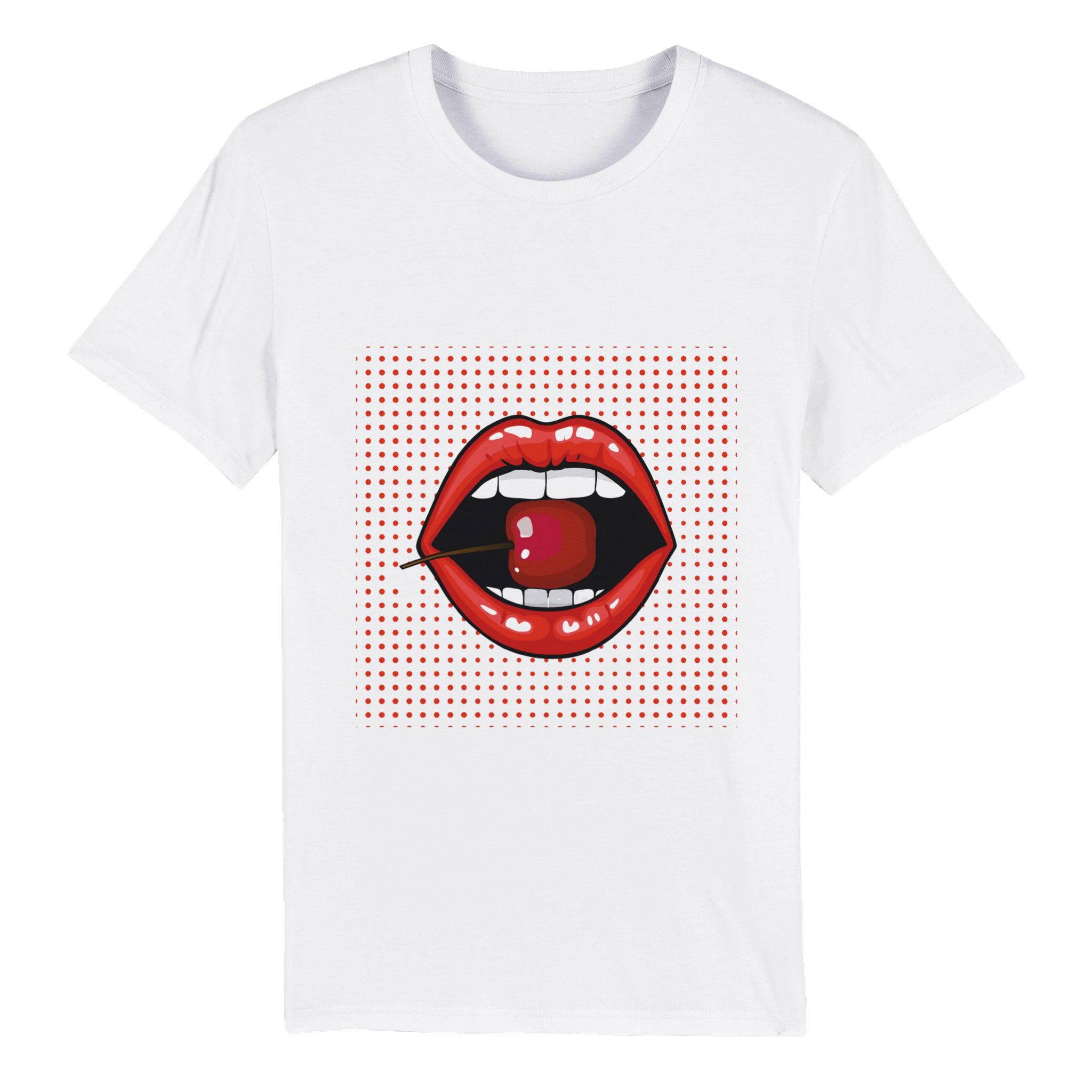 100% Organic Unisex T-shirt/Lips-Cherry - Enet Images