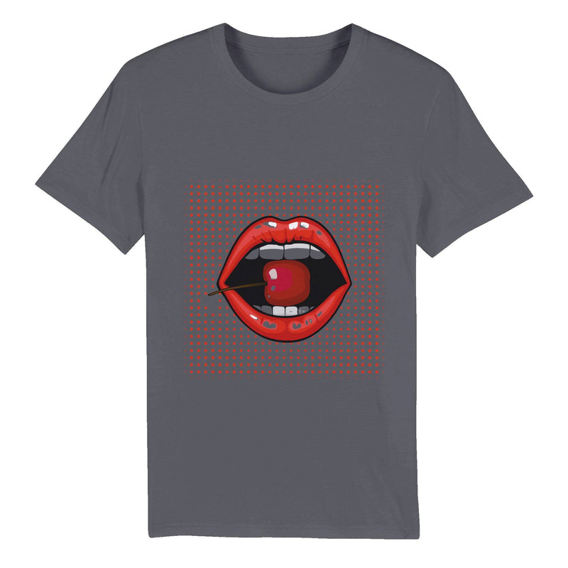 100% Organic Unisex T-shirt/Lips-Cherry - Enet Images