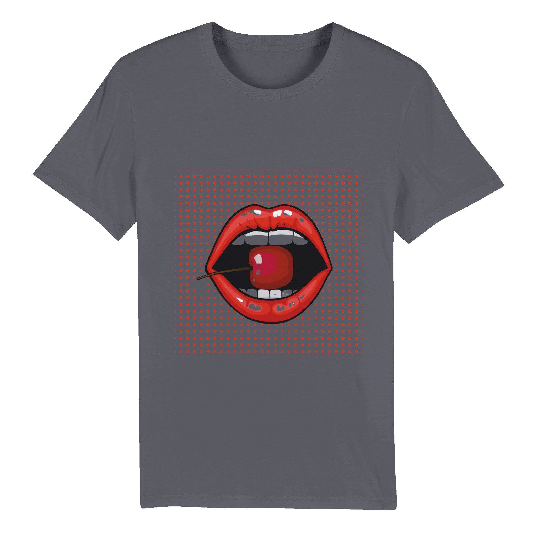 100% Organic Unisex T-shirt/Lips-Cherry - Enet Images