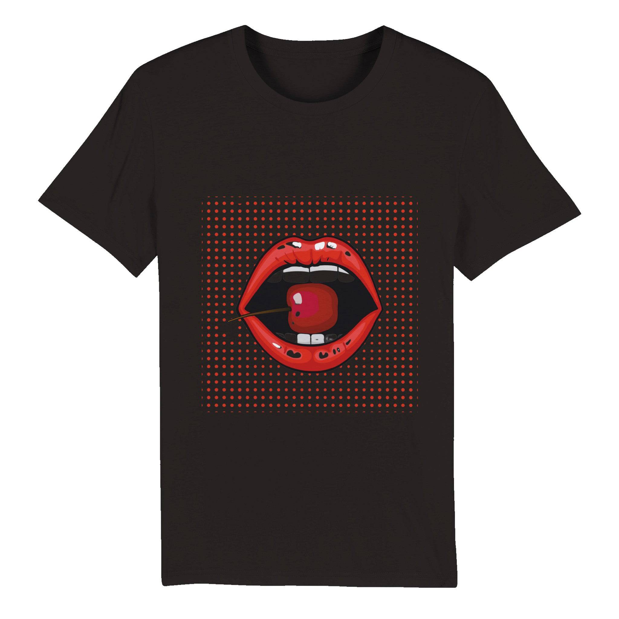 100% Organic Unisex T-shirt/Lips-Cherry - Enet Images