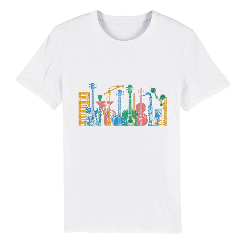 100% Organic Unisex T-shirt/Music-Instruments - Enet Images