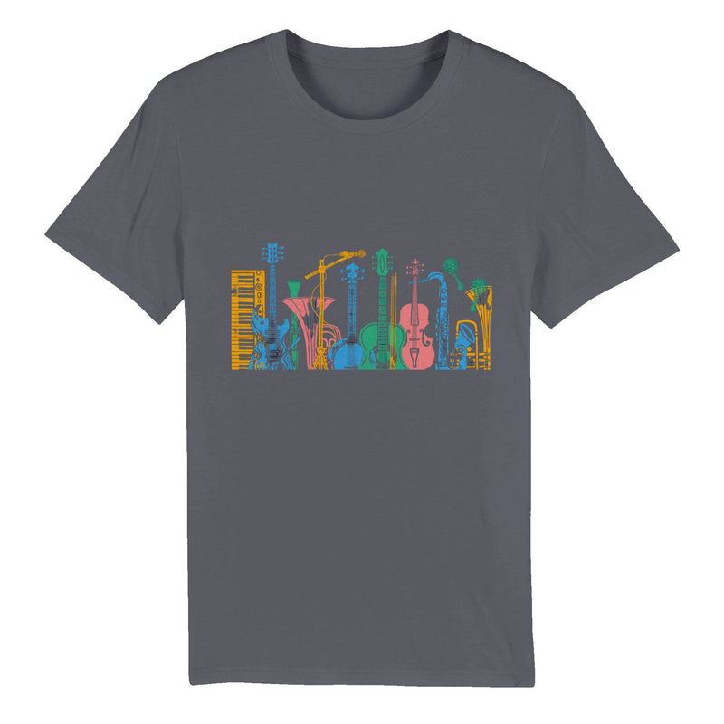 100% Organic Unisex T-shirt/Music-Instruments - Enet Images