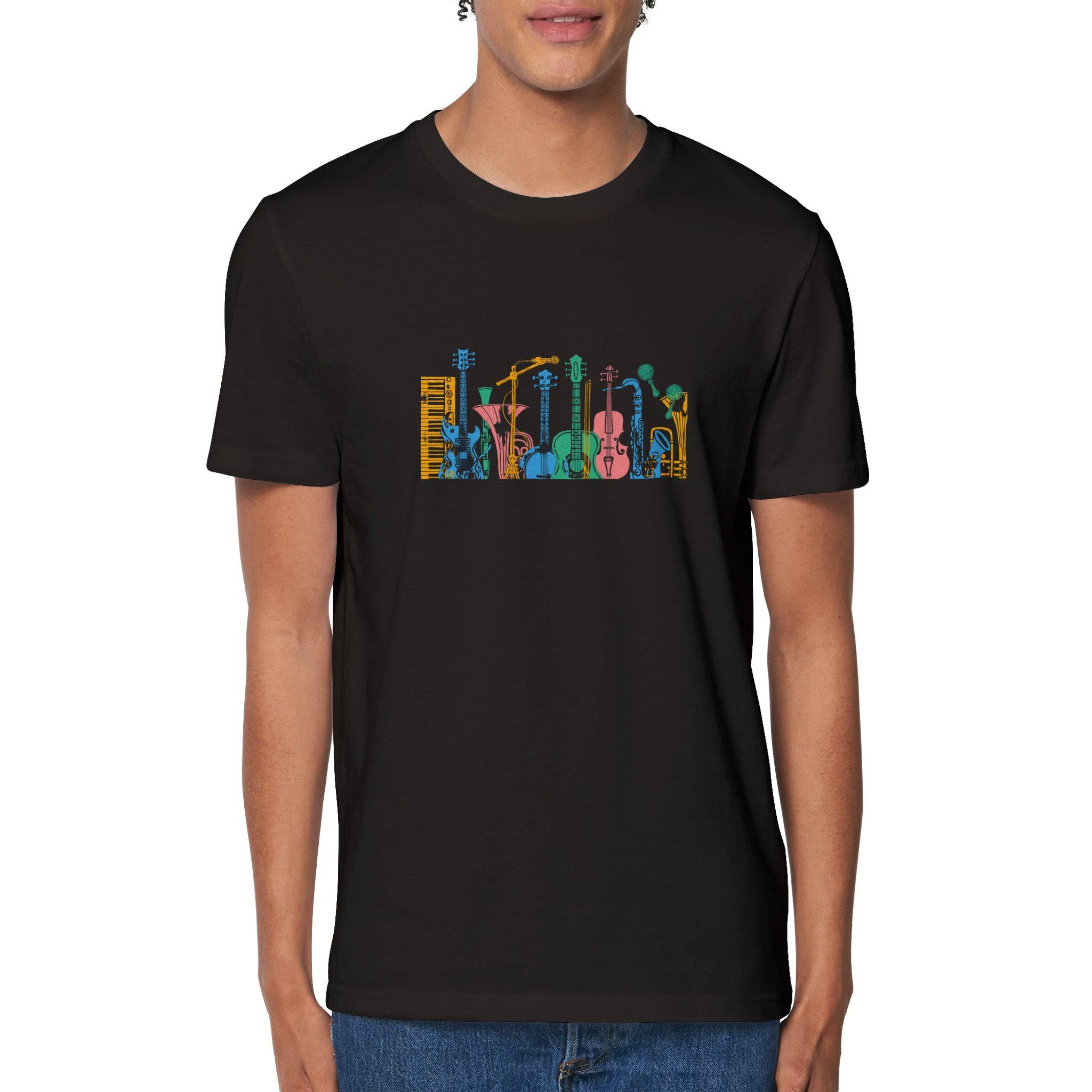 100% Organic Unisex T-shirt/Music-Instruments - Enet Images
