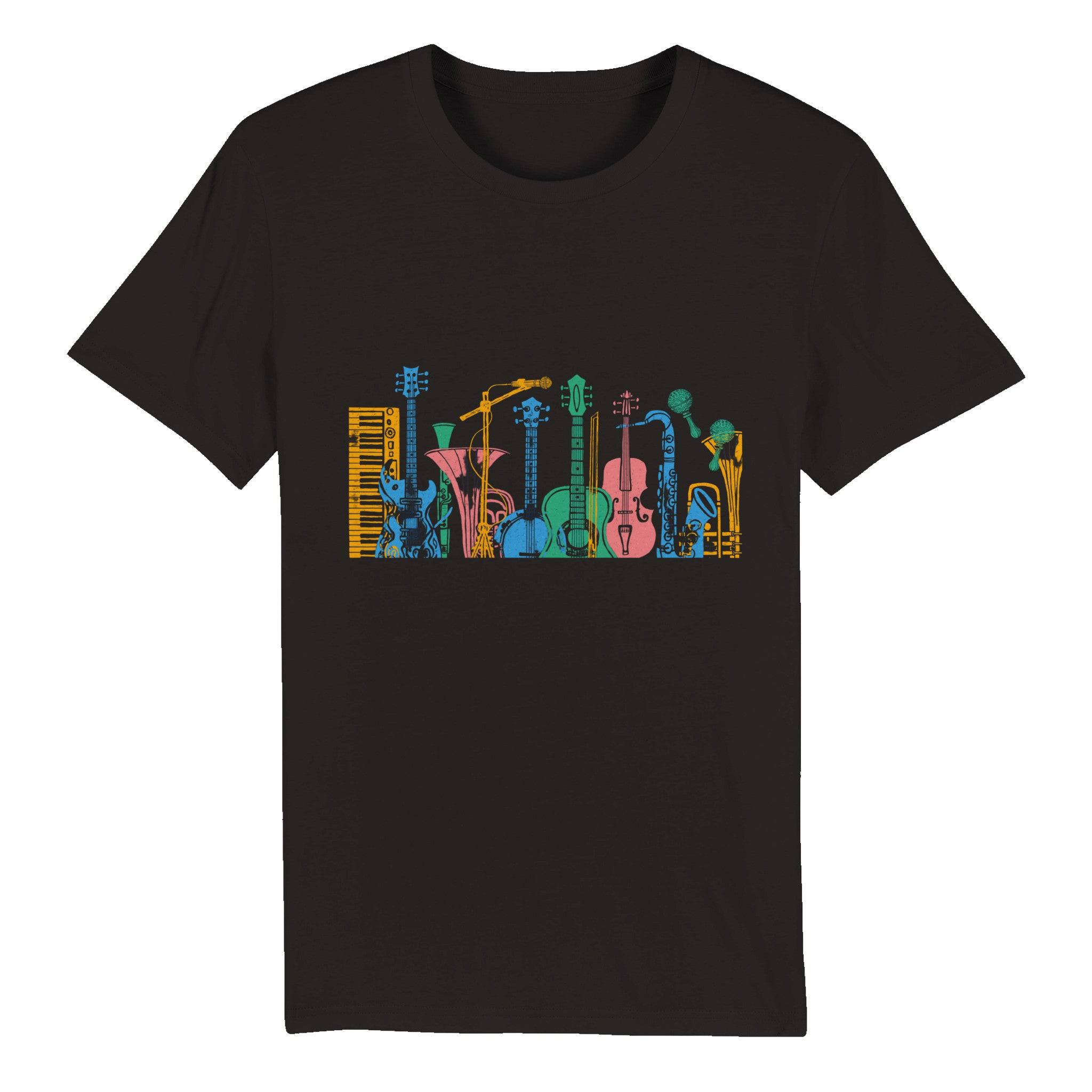 100% Organic Unisex T-shirt/Music-Instruments - Enet Images