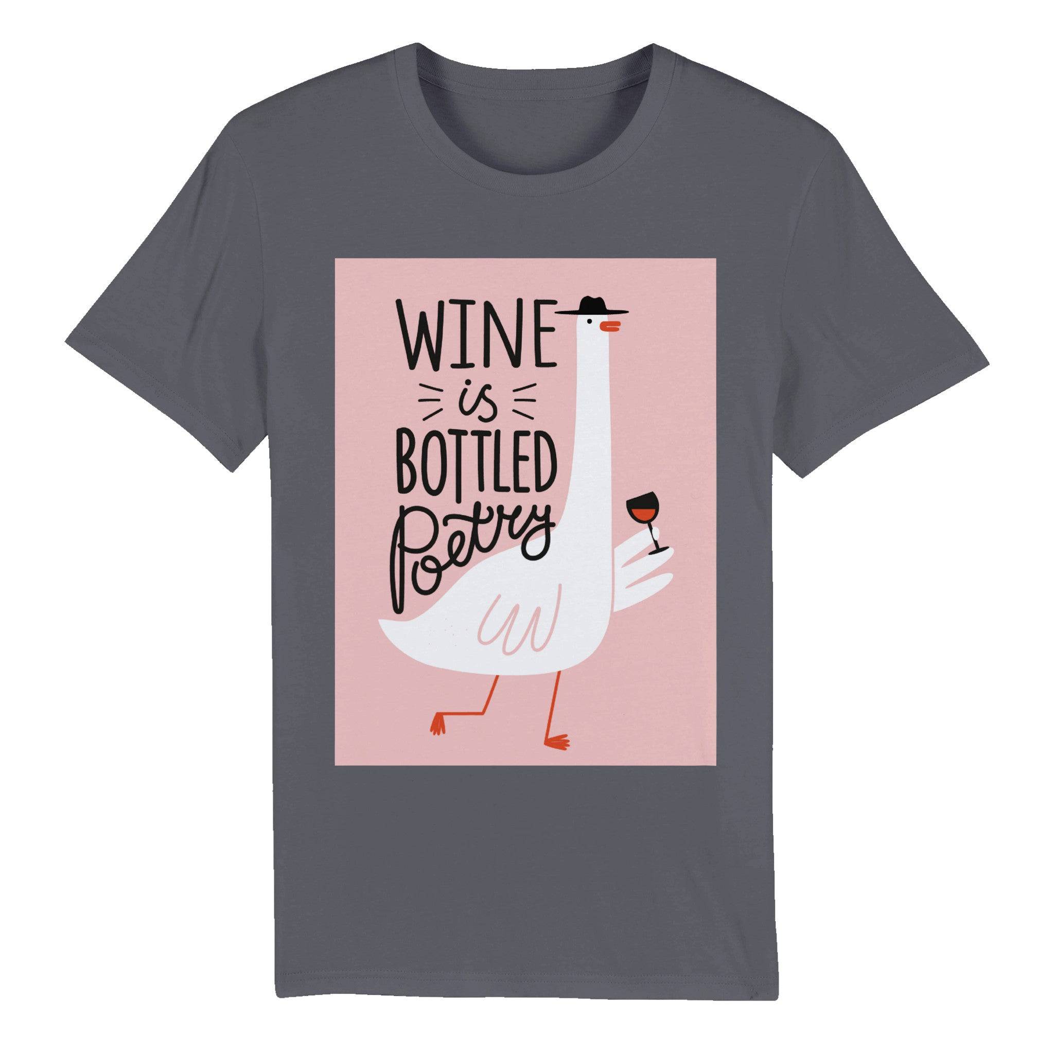 100% Organic Unisex T-shirt/Wine-Is-Bottled-Poetry - Enet Images