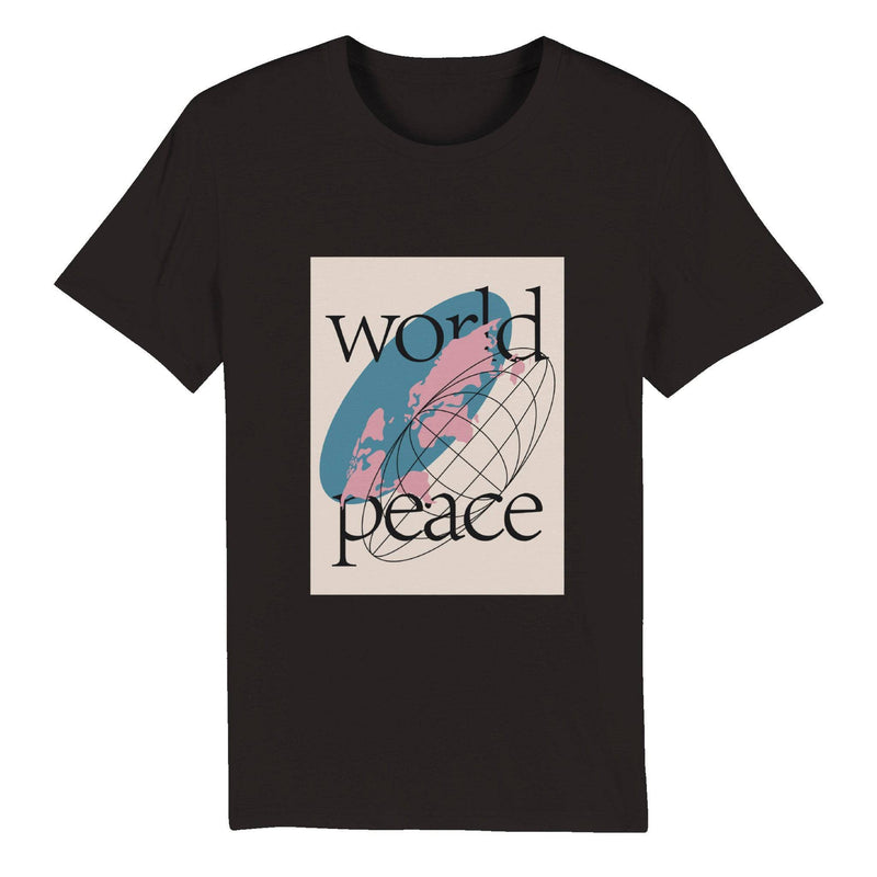 100% Organic Unisex T-shirt/World-Peace - Enet Images