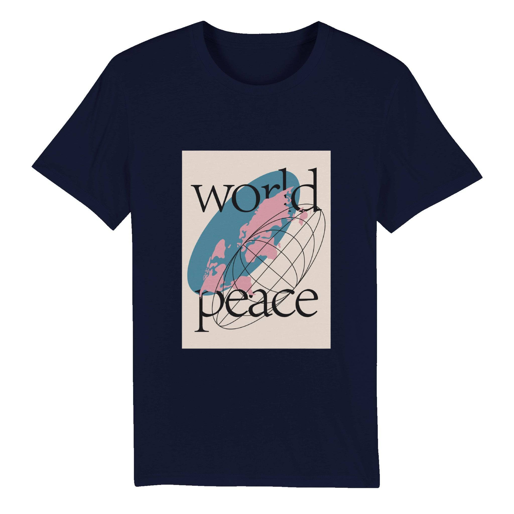 100% Organic Unisex T-shirt/World-Peace - Enet Images