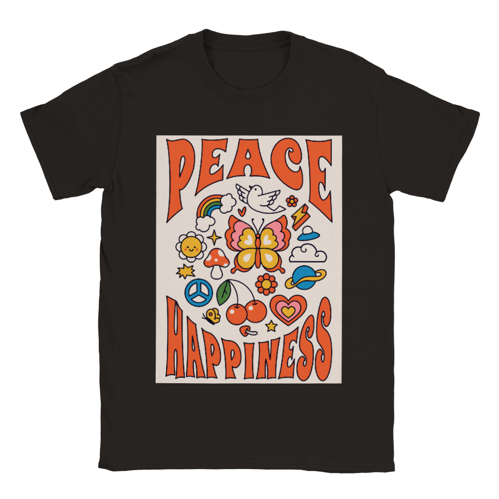 Budget Unisex Crewneck T-shirt/Peace-Happiness - Enet Images